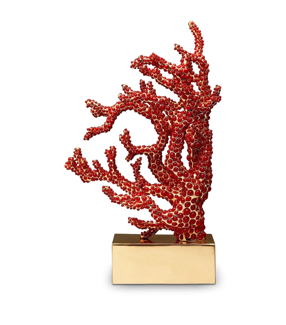 L'Objet Gold-Plated Cabochon Coral Bookend Image 1
