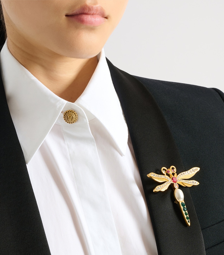 Balmain Embellished Dragonfly Brooch Aaa Multicolore Image 3