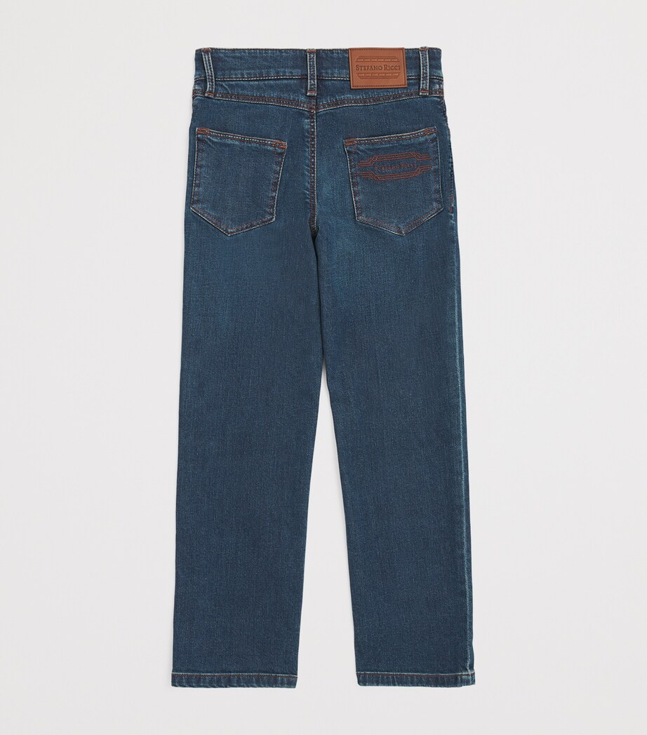 Stefano Ricci Kids Straight Jeans (6-16 Years) Blbyblue Classic Image 2