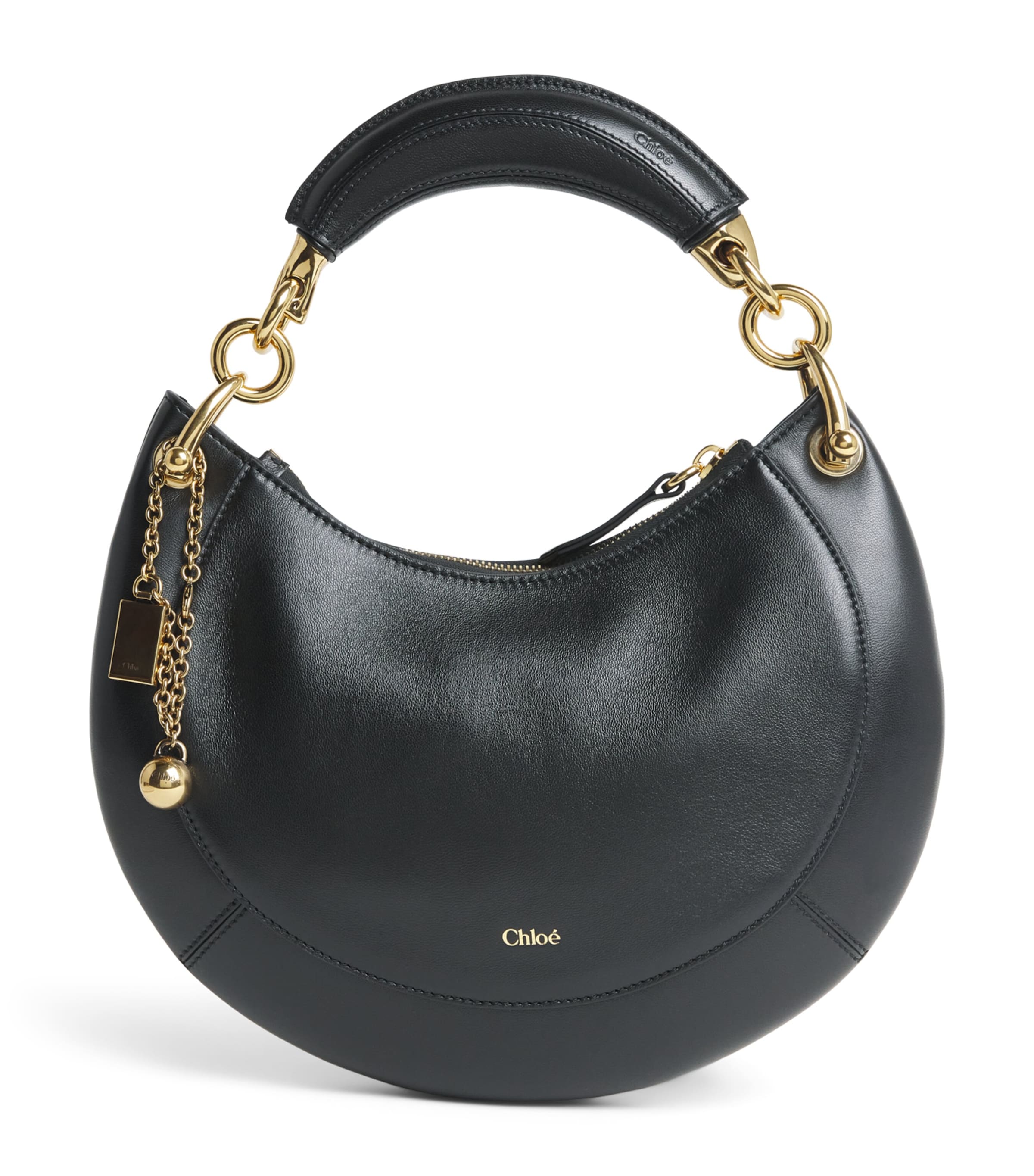 Chloé Small Leather Banana Top-Handle Bag Black