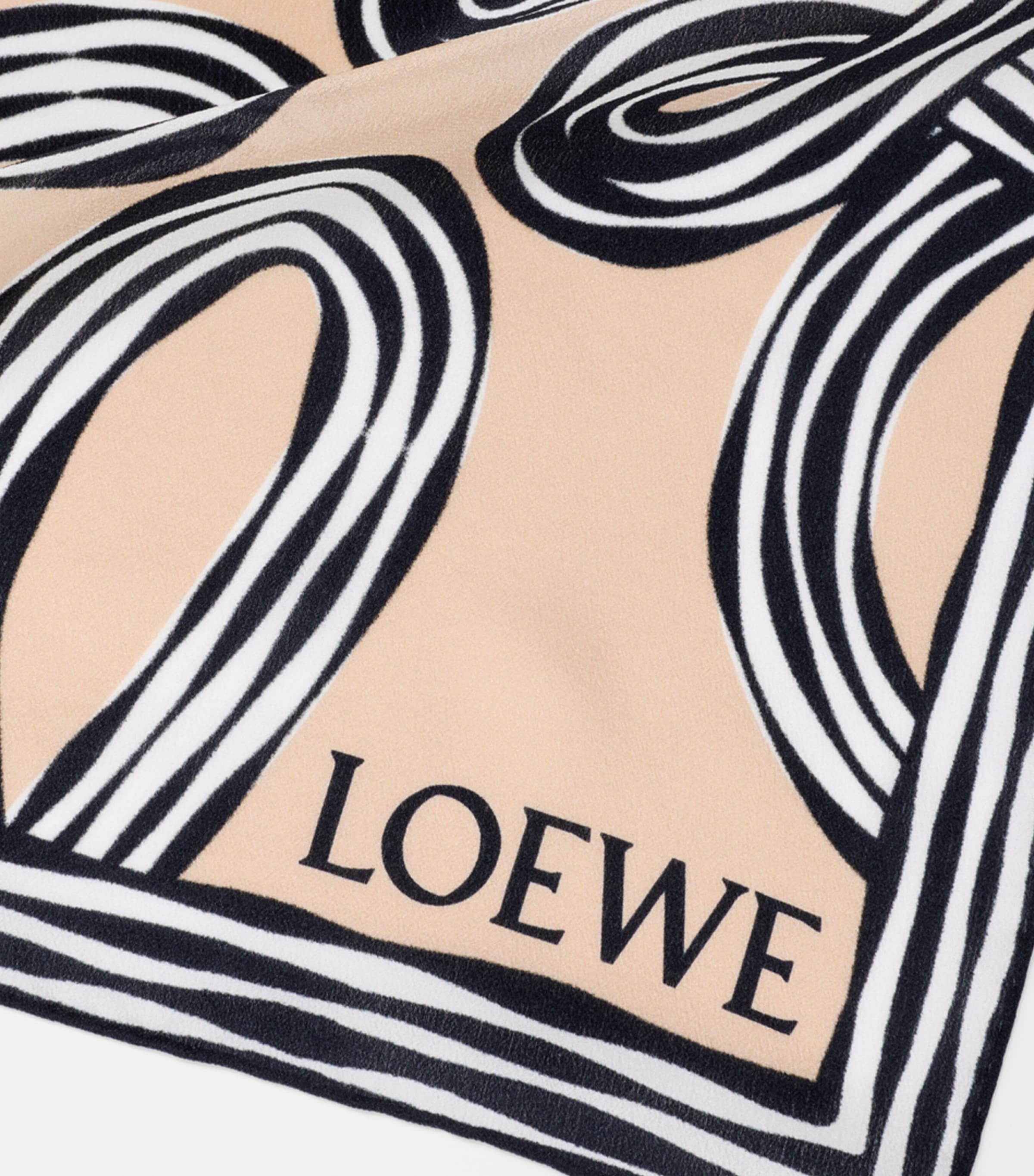LOEWE x Paula's Ibiza Silk Anagram Print Scarf Beige/black Image 2