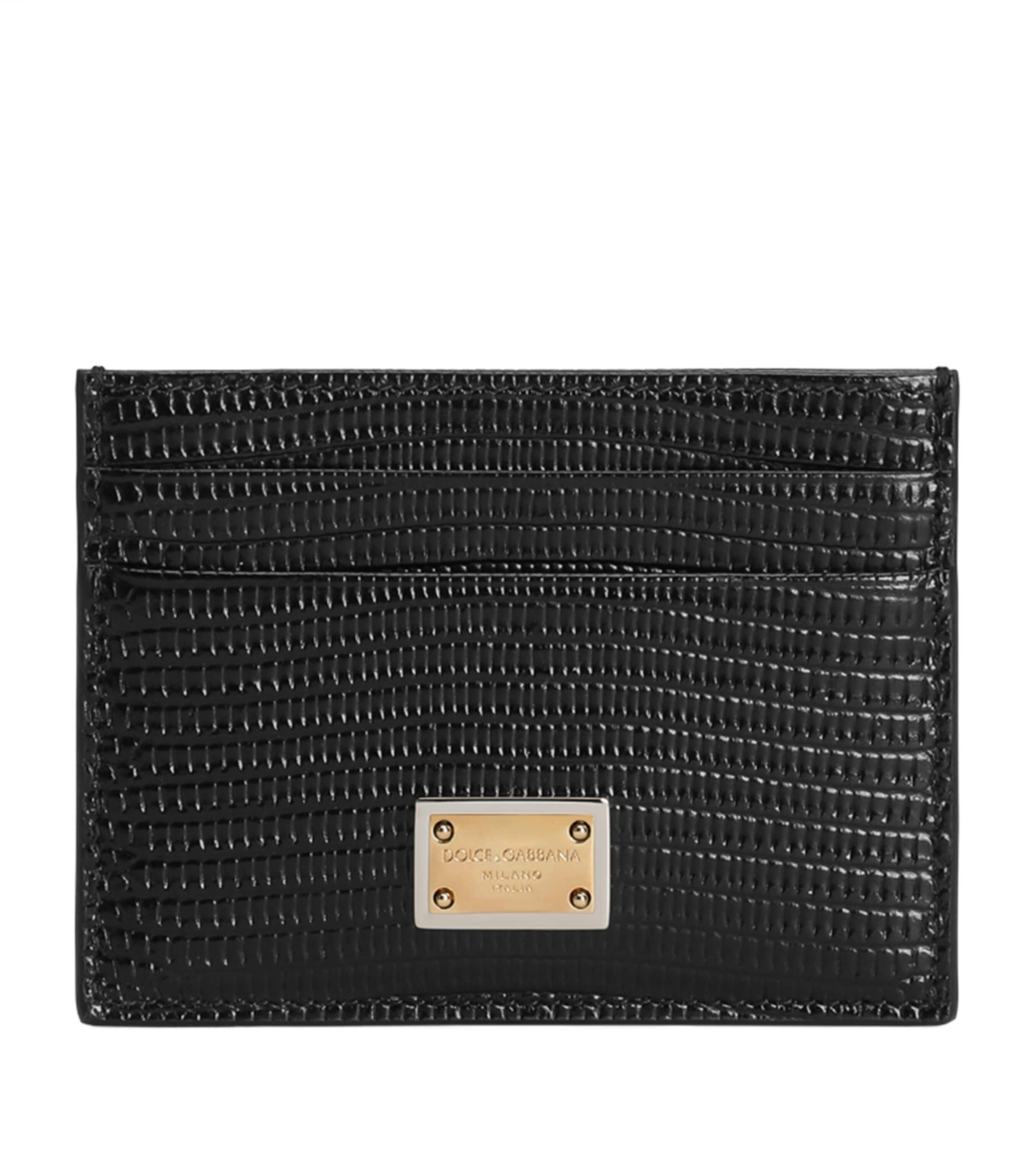 Calfskin Logo Card Holder 80999-BLACK Image 1