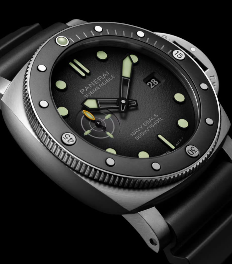 Panerai Stainless Steel Submersible Navy Seals Watch 44mm Black Image 4