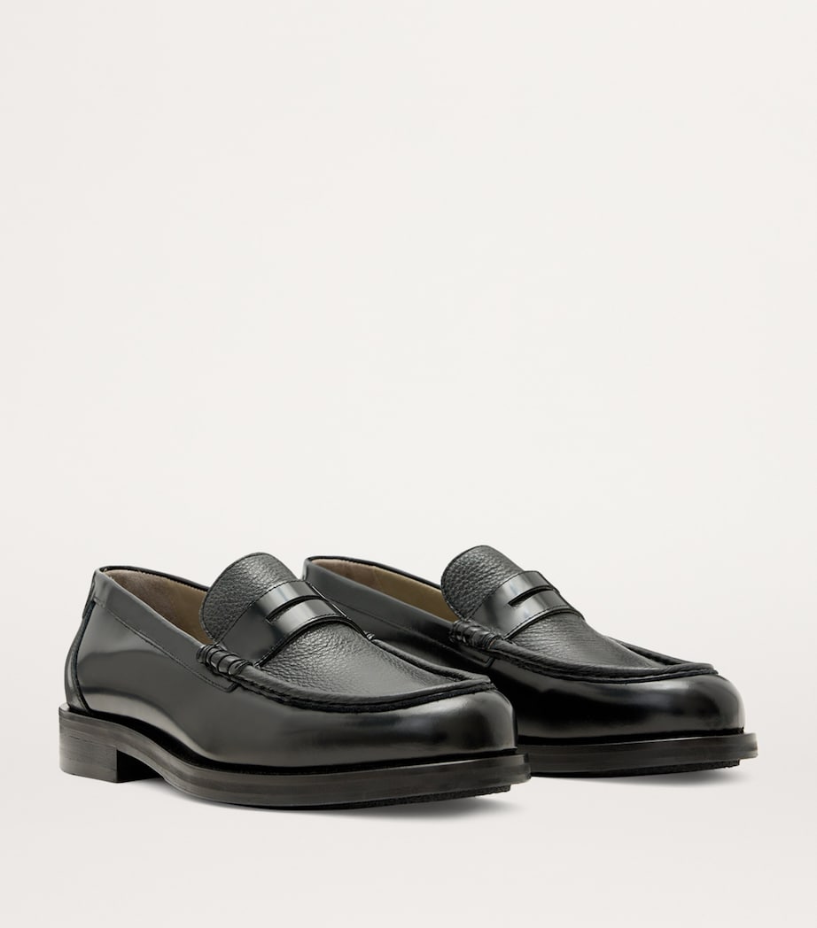 Leather Bloom Loafers BLACK Image 3