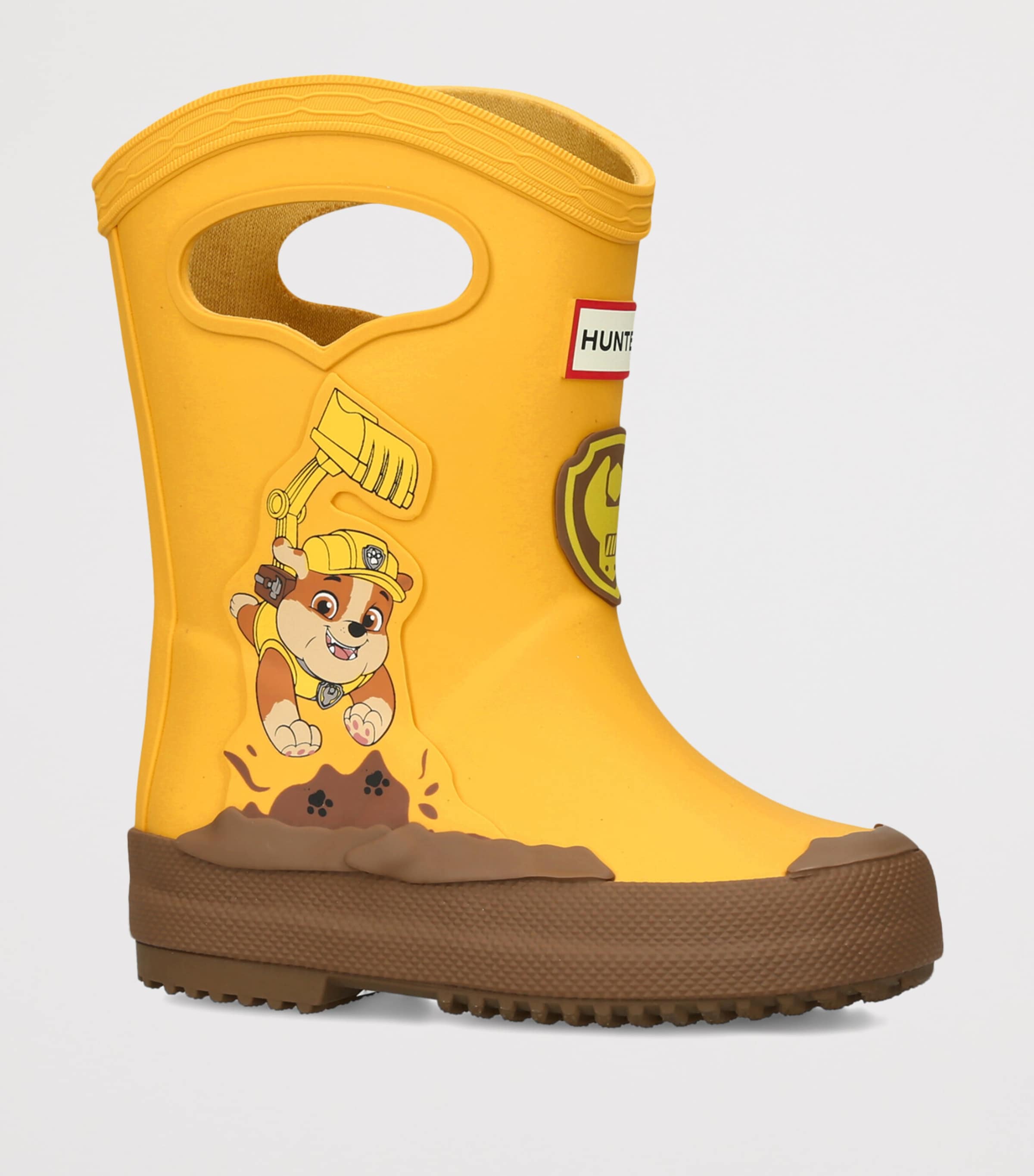 Hunter Kids x Paw Patrol Rubble Wellington Boots Yellow Image 2