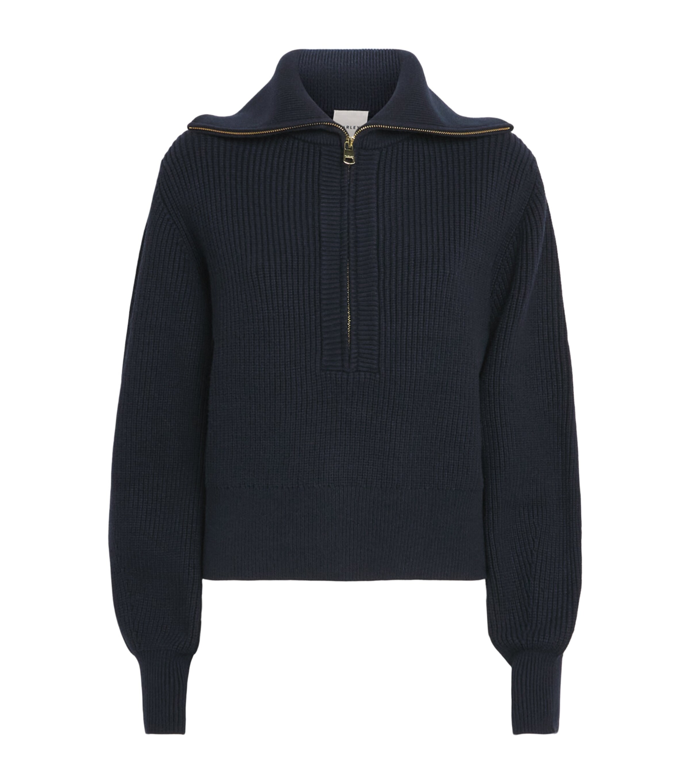 Varley Womens Ribbed Half-Zip Maura Sweater Navy Image 1
