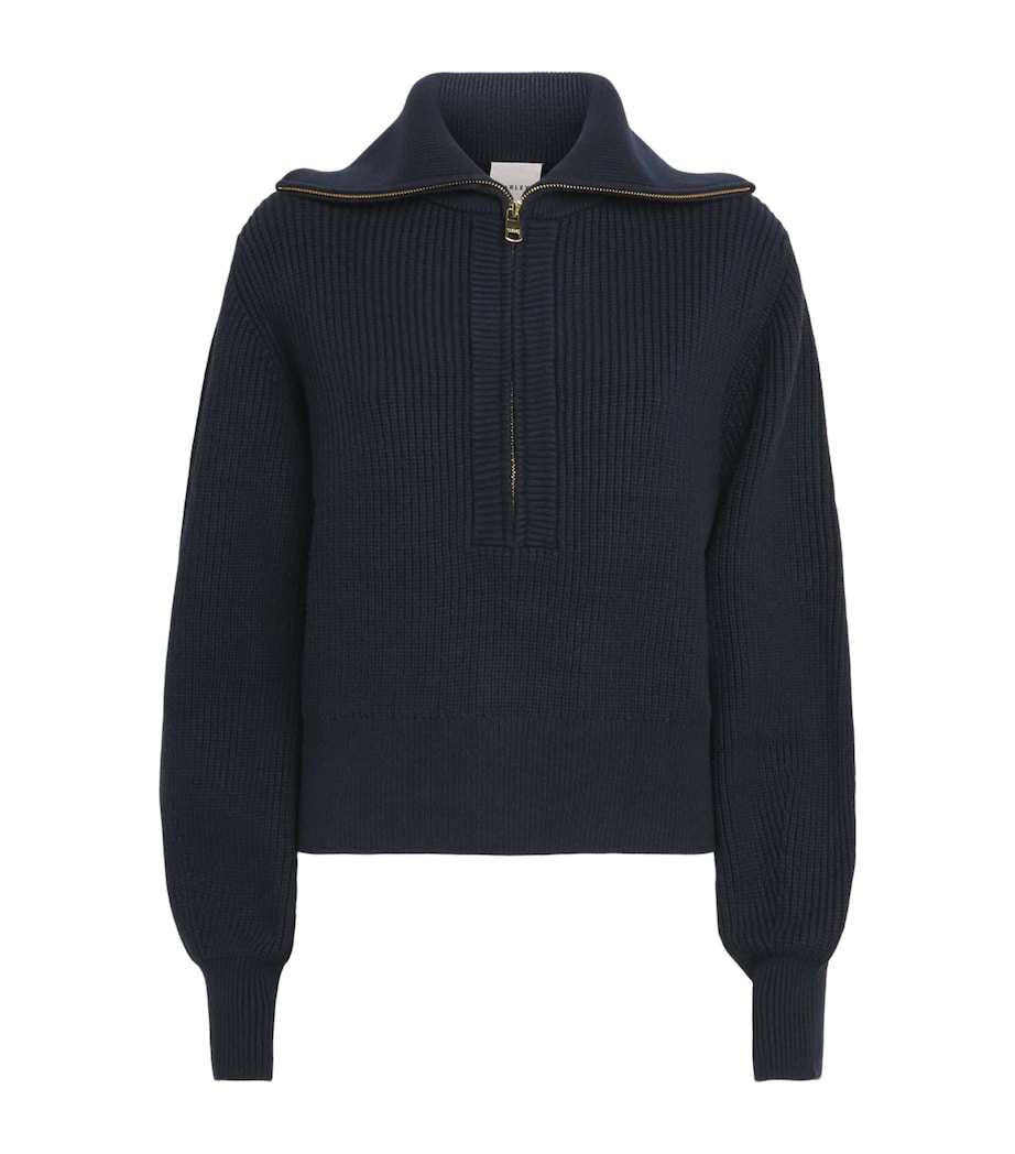 Varley Womens Ribbed Half-Zip Maura Sweater Navy Image 1