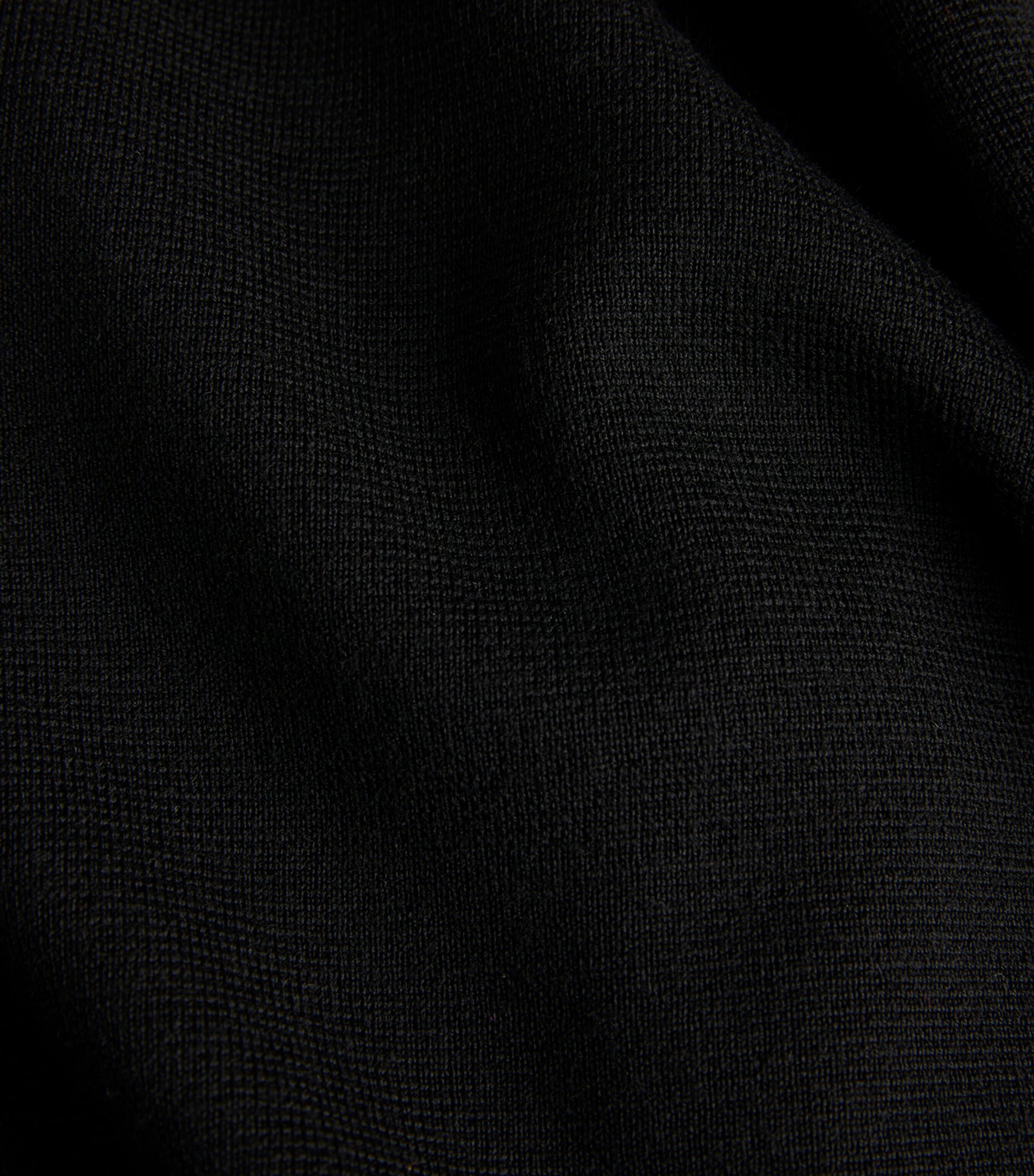 Wool Zip-Up Cardigan BLACK Image 5