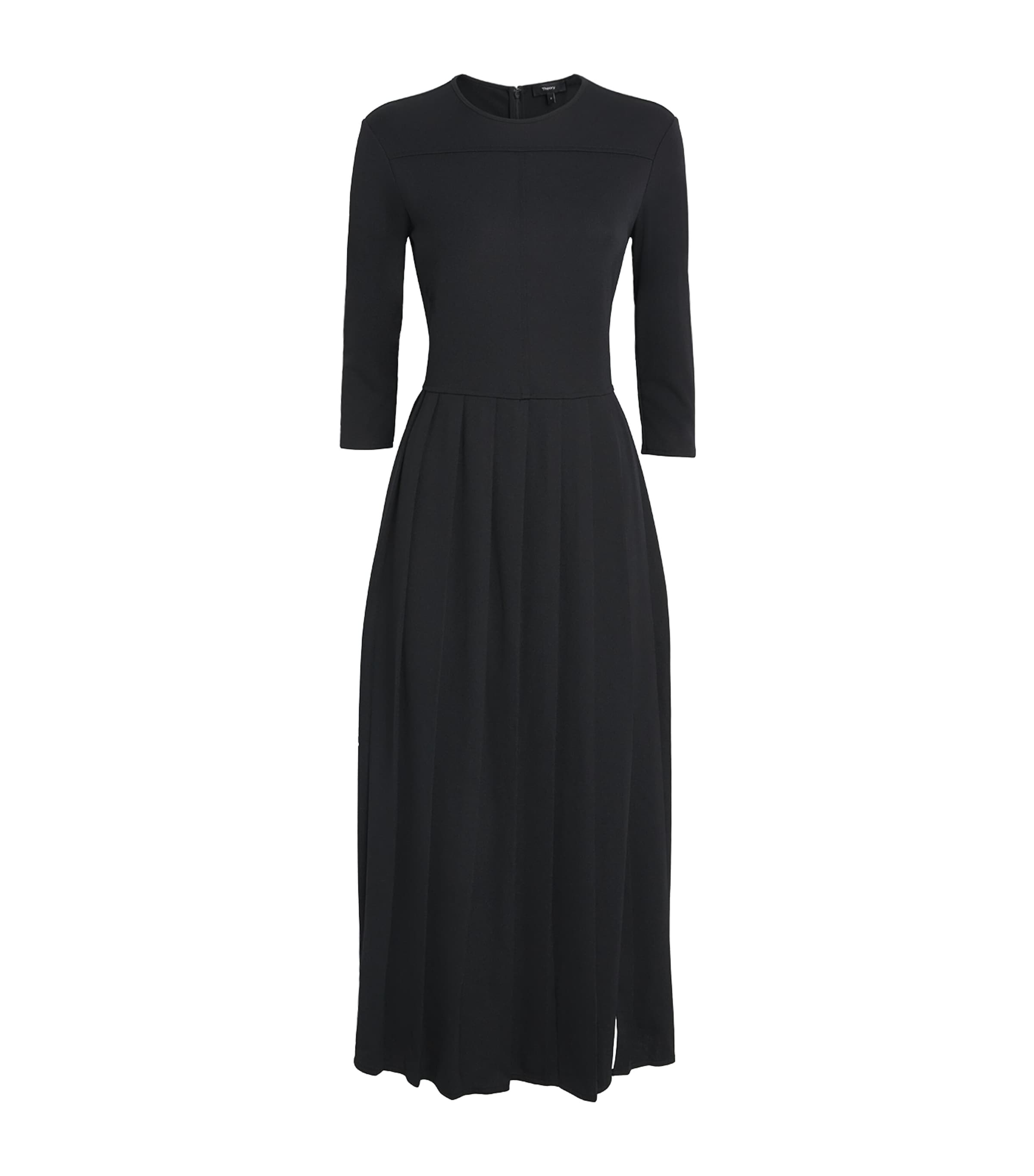 Woven Pleated Midi Dress BLACK - 001 Image 1