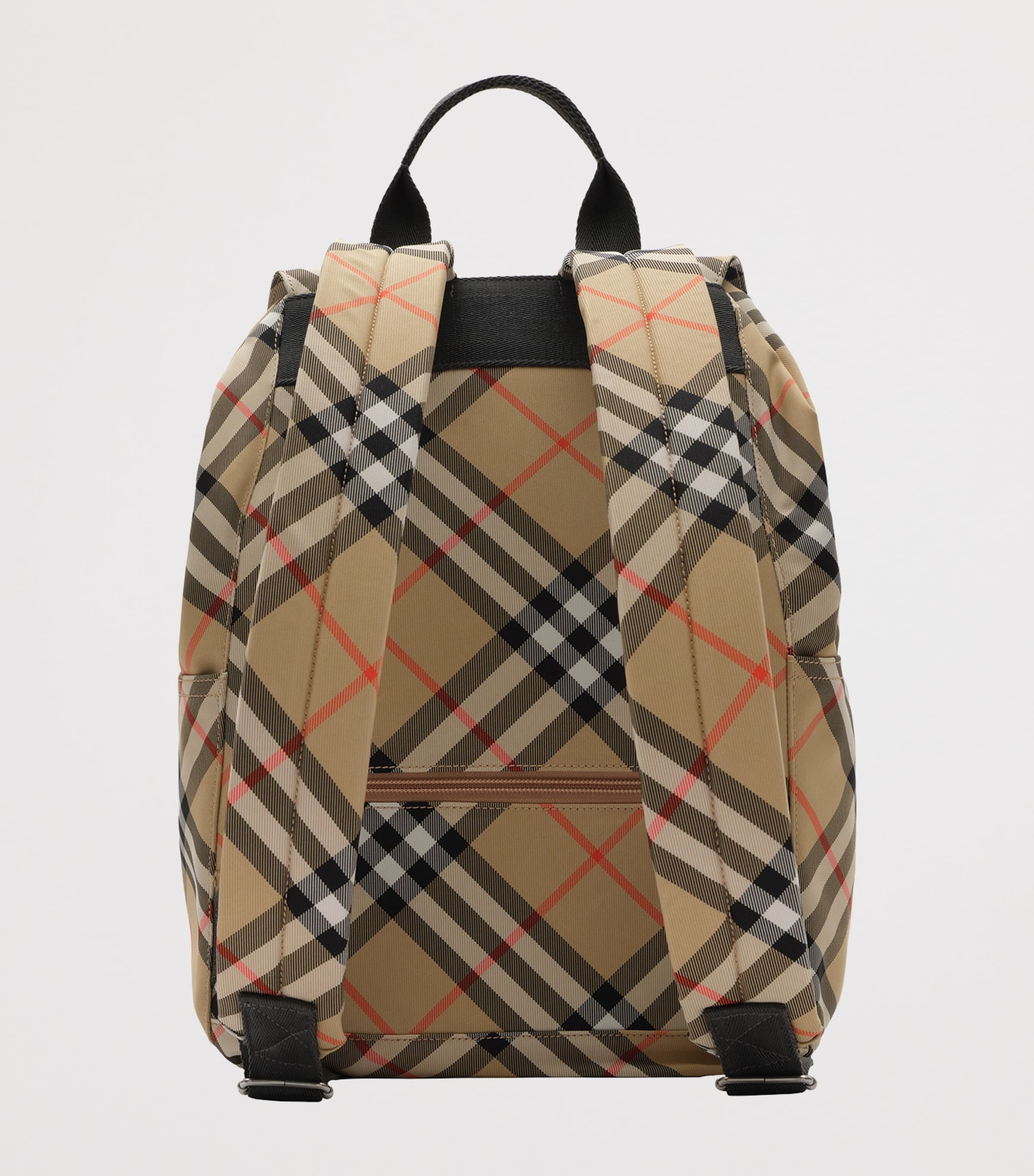 Burberry Check Print Backpack Sand Image 4