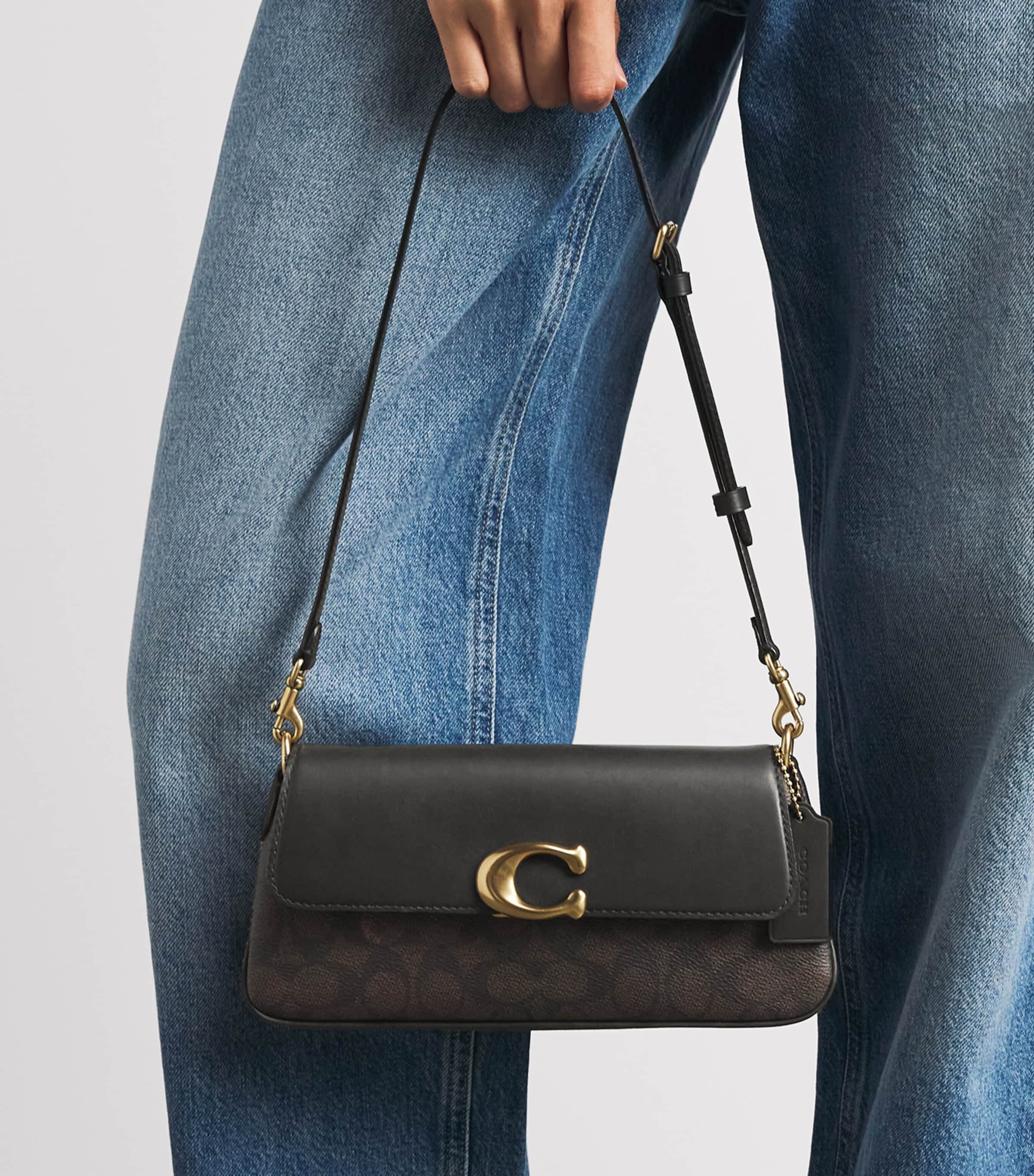 Coach Leather Jet Shoulder Bag Black Image 4
