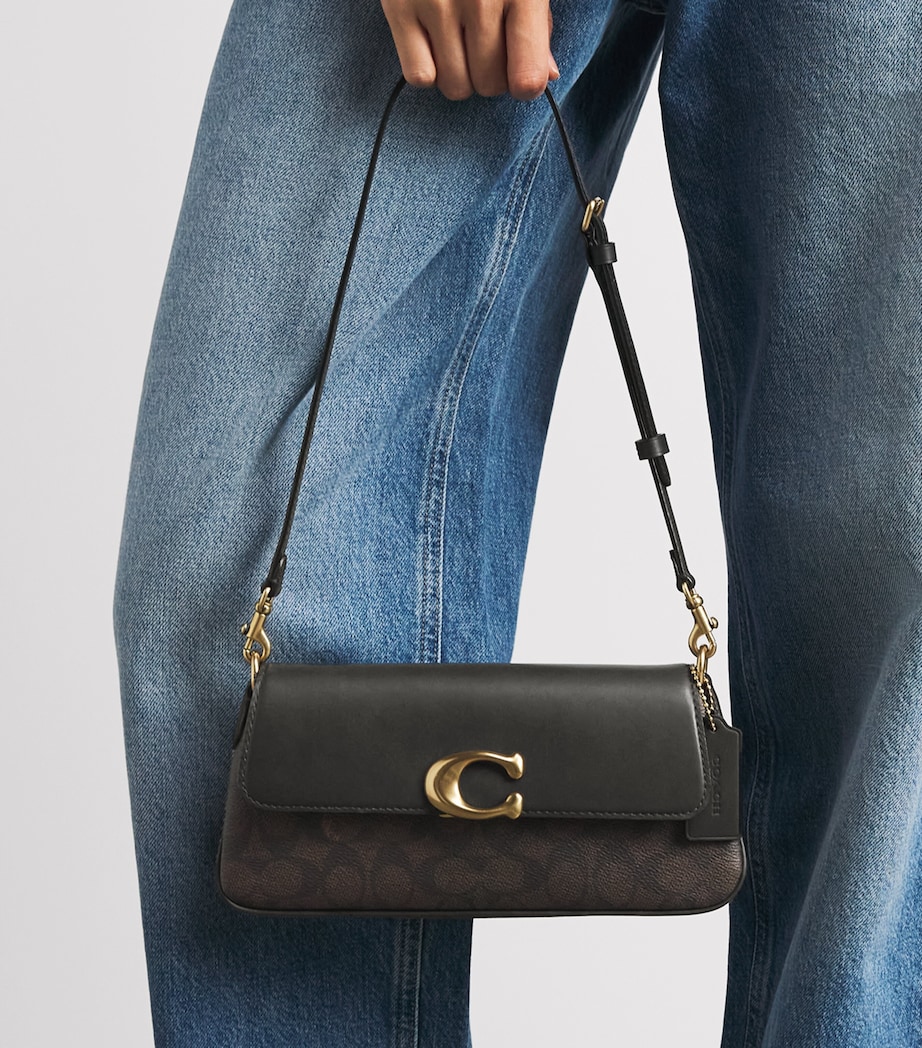 Coach Leather Jet Shoulder Bag Black Image 4