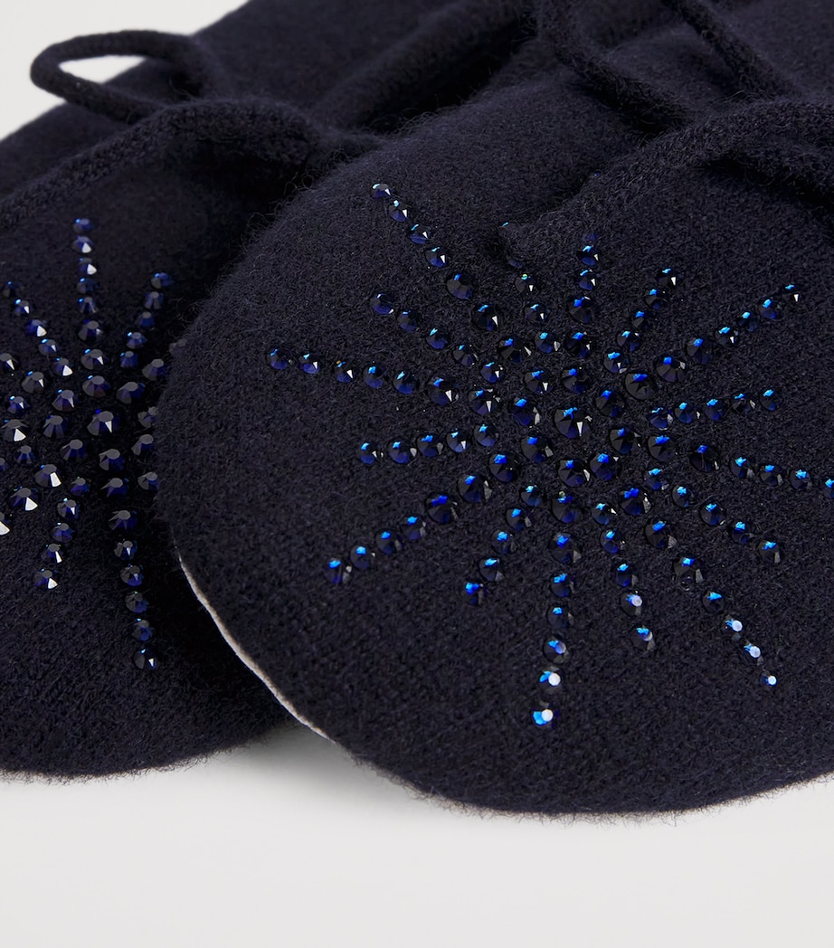 Cashmere Crystal-Embellished Dolly Slippers MIDNIGHT/DARK I Image 5