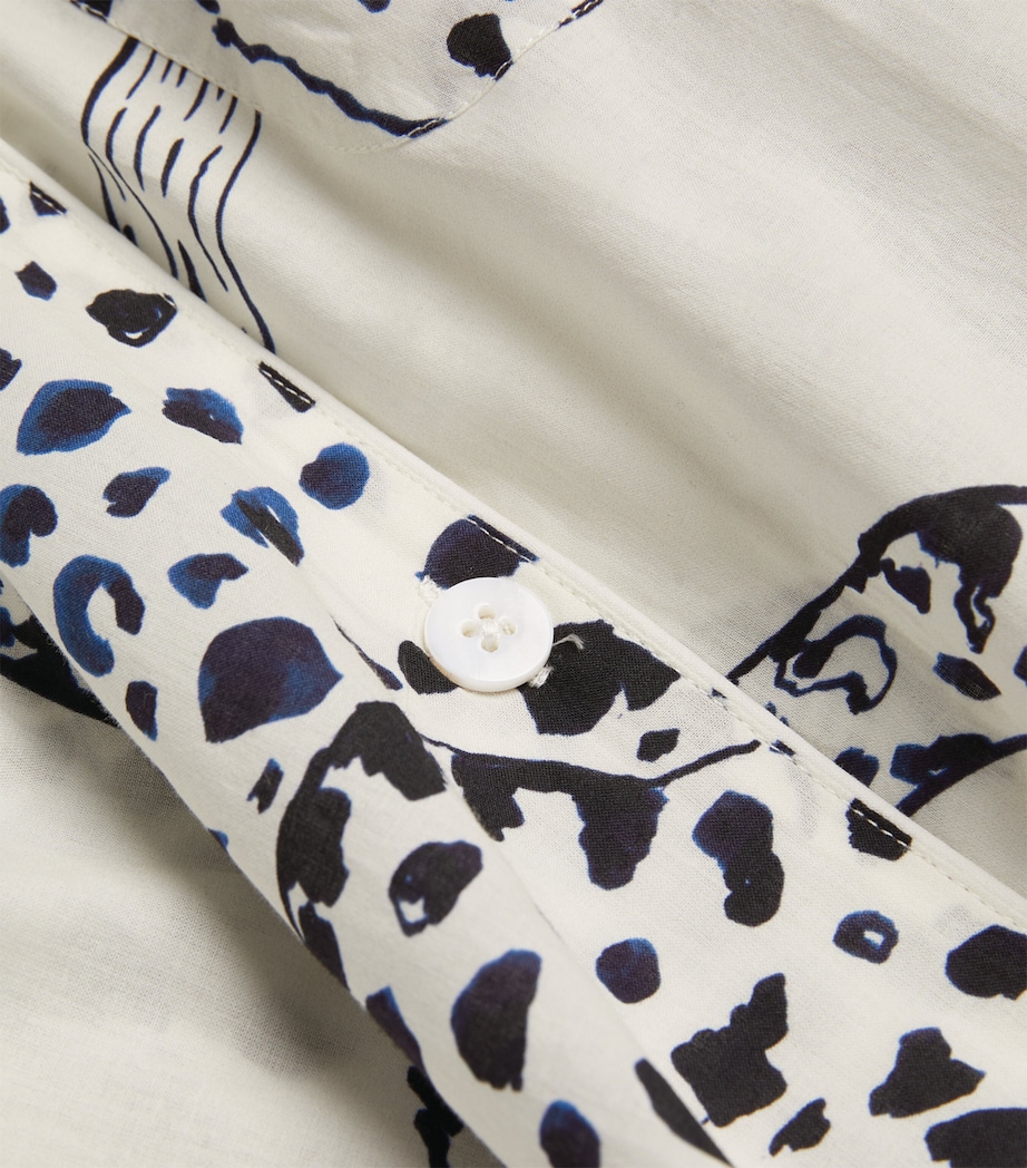 Desmond & Dempsey Womens Jaguar Print Pyjama Set Cream Image 5