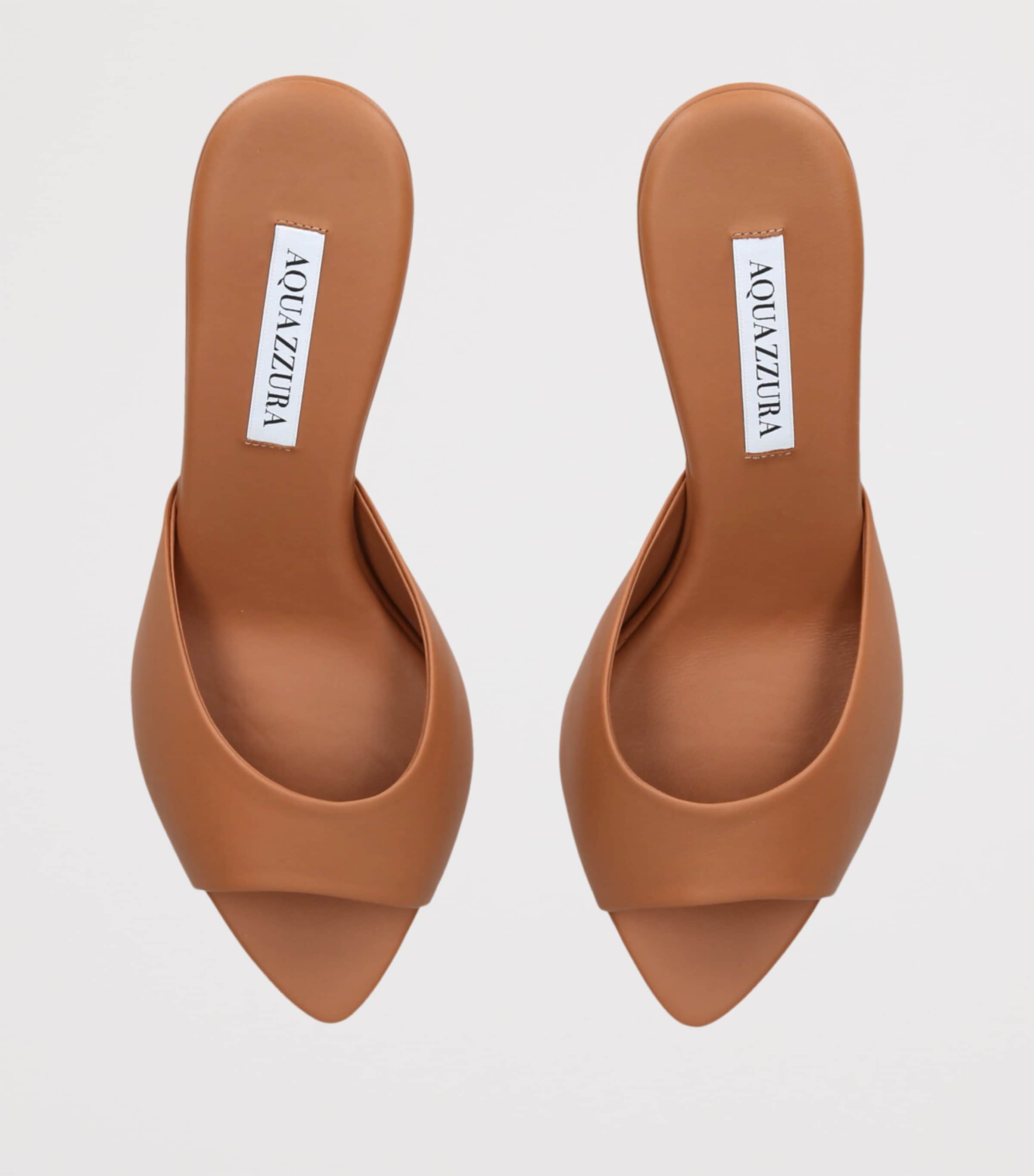 Leather Bisous Mules 65 BROWN Image 4