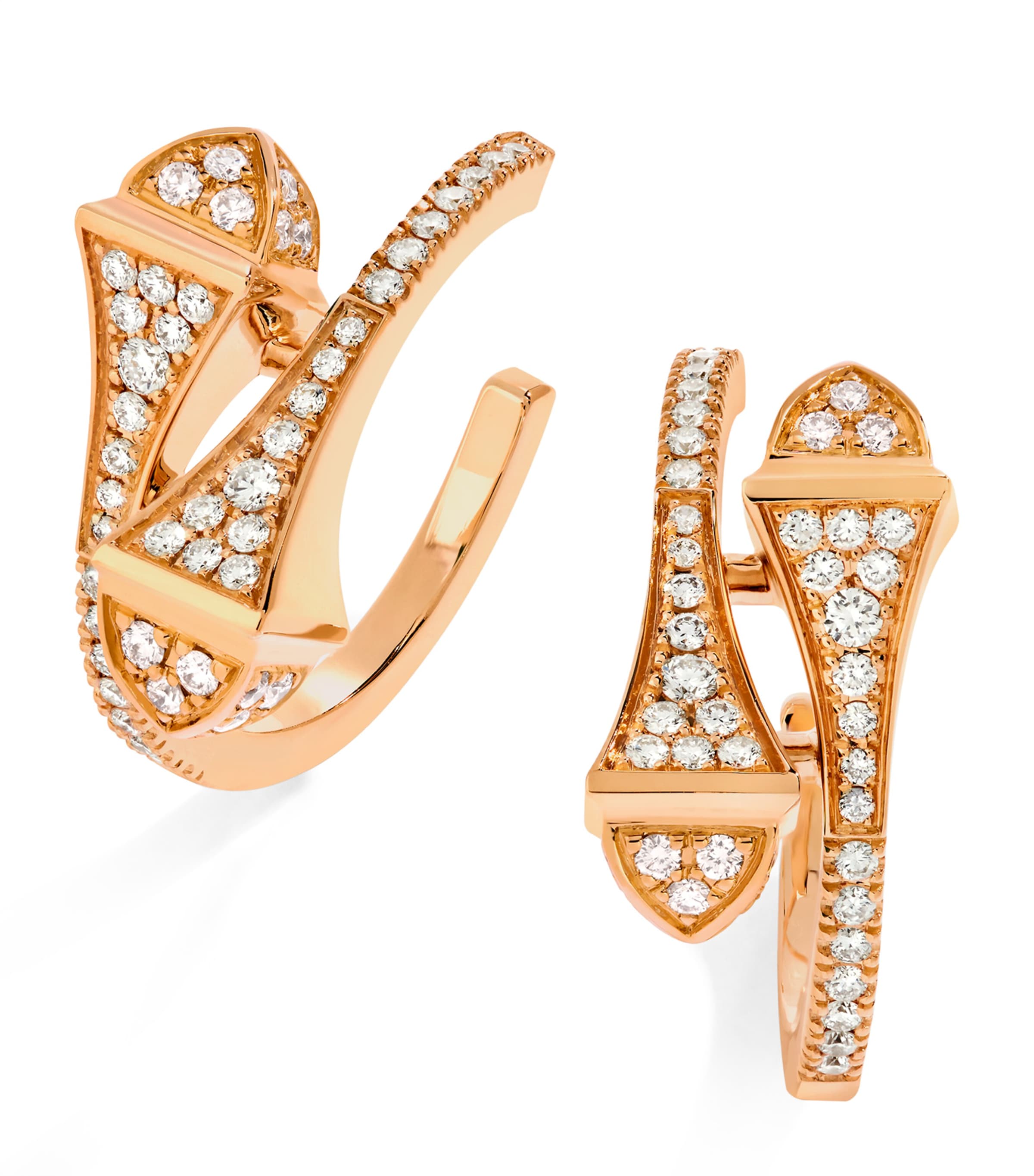 Marli New York Rose Gold And Diamond Cleo Hoop Earrings In Rose Gold