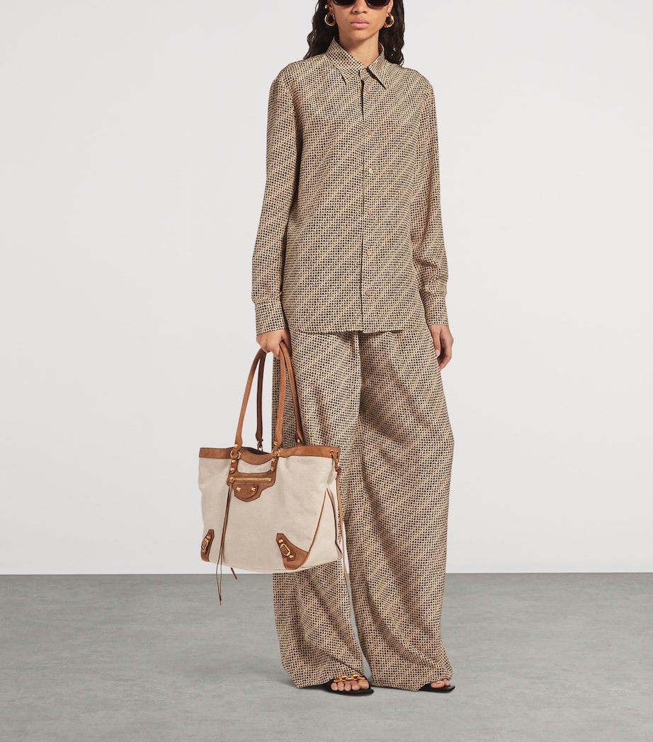 Balenciaga Womens Silk Logo Print Shirt Image 2