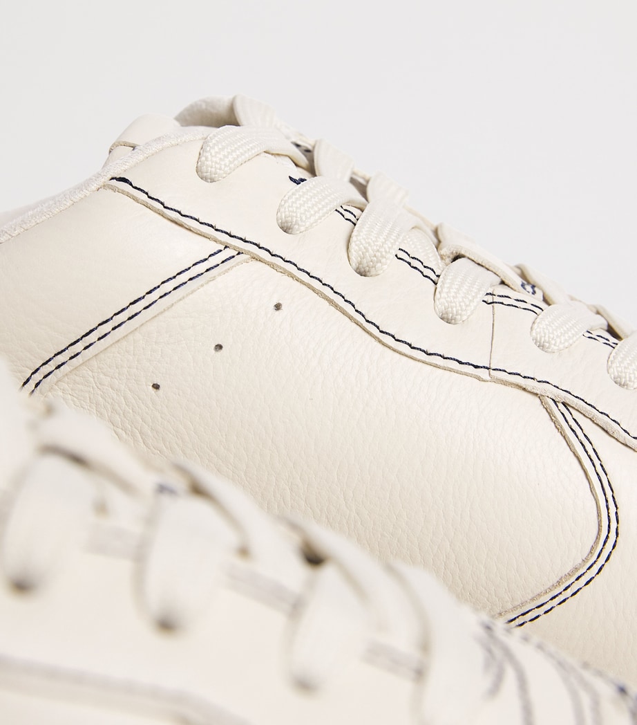 Polo Ralph Lauren Leather Masters Court Sneakers Ecru/navy Image 7