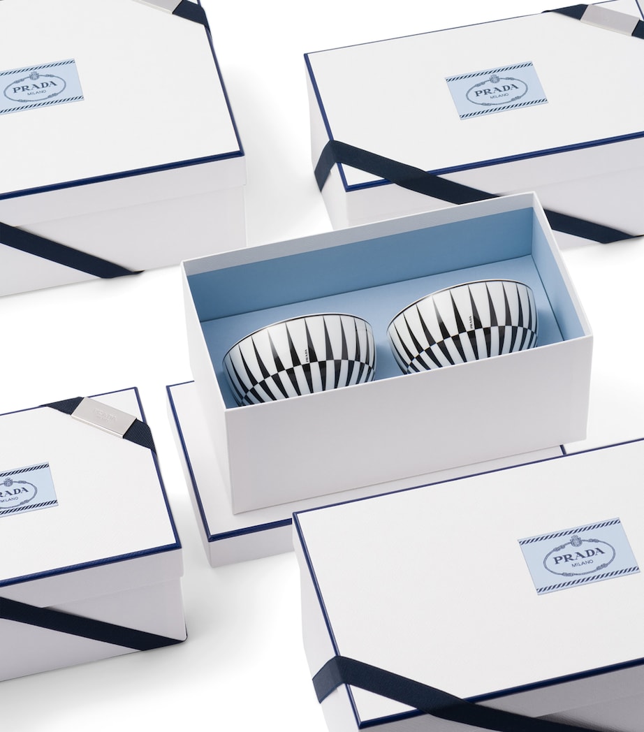 Set of 2 Stripes Cereal Bowls (12cm) F0E5W Image 3