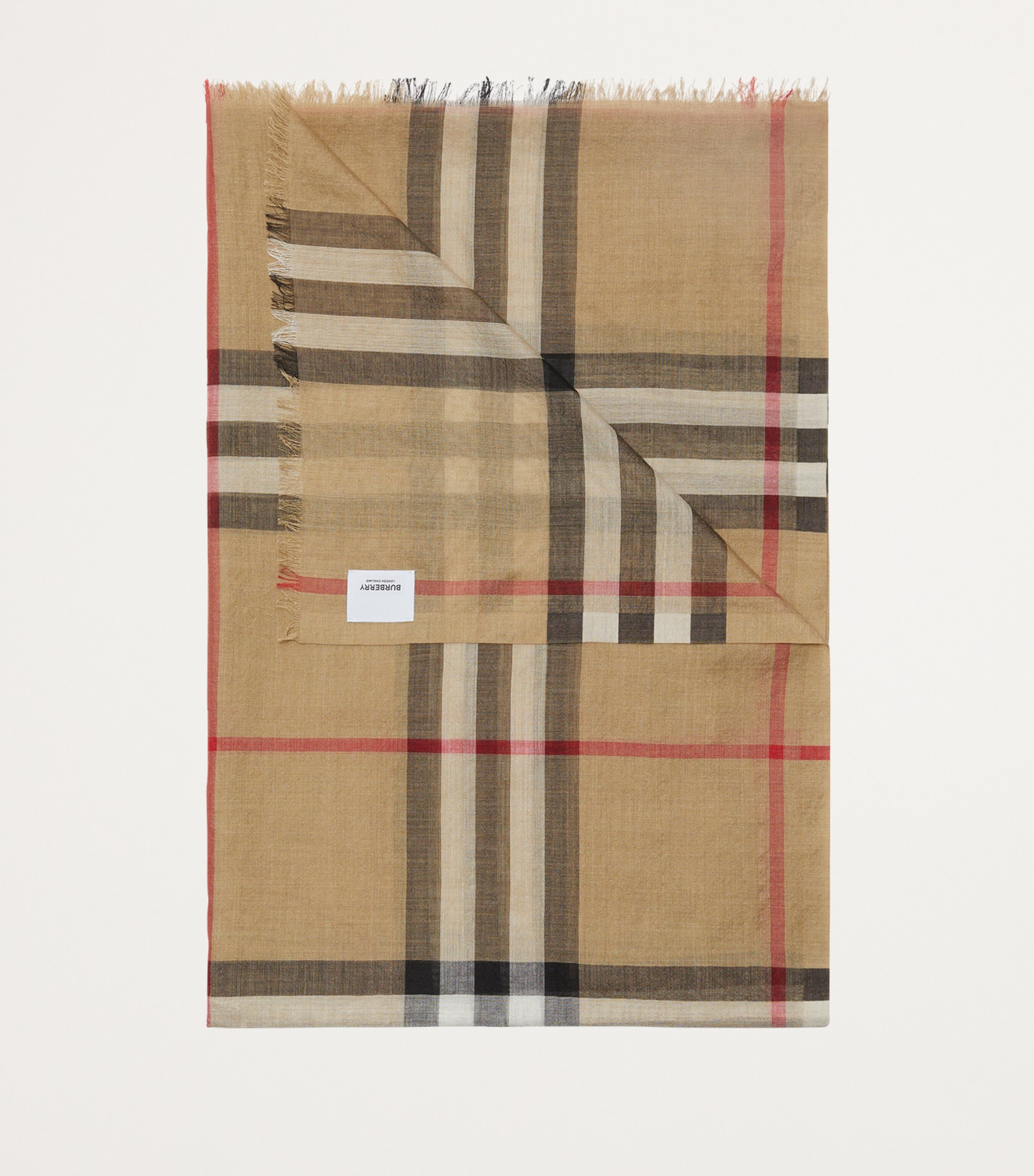 Wool-Silk Check Scarf ARCHIVE BEIGE Image 2