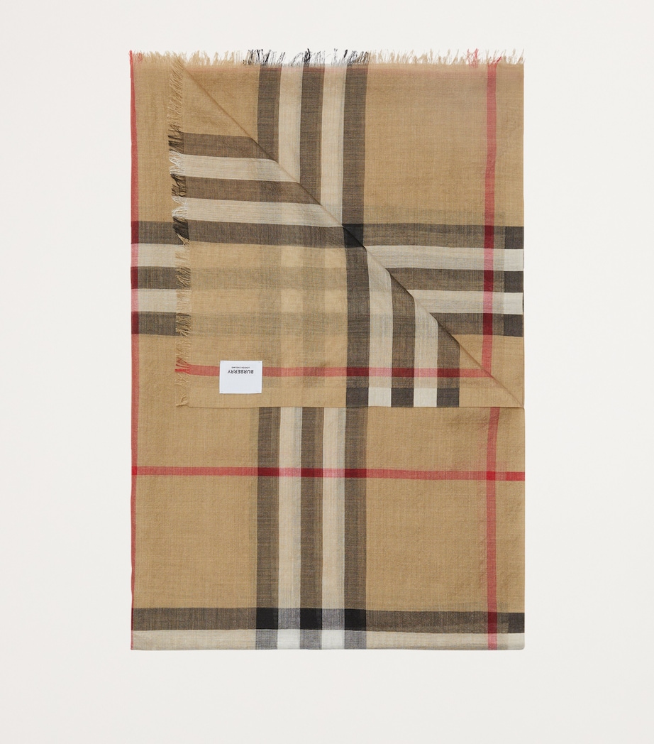 Wool-Silk Check Scarf ARCHIVE BEIGE Image 2