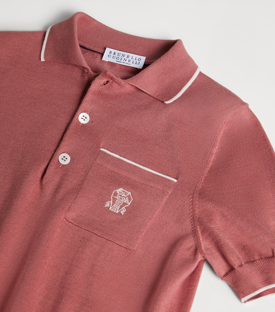 Brunello Cucinelli Kids Cotton Logo Polo Shirt (4-6 Years) Image 3