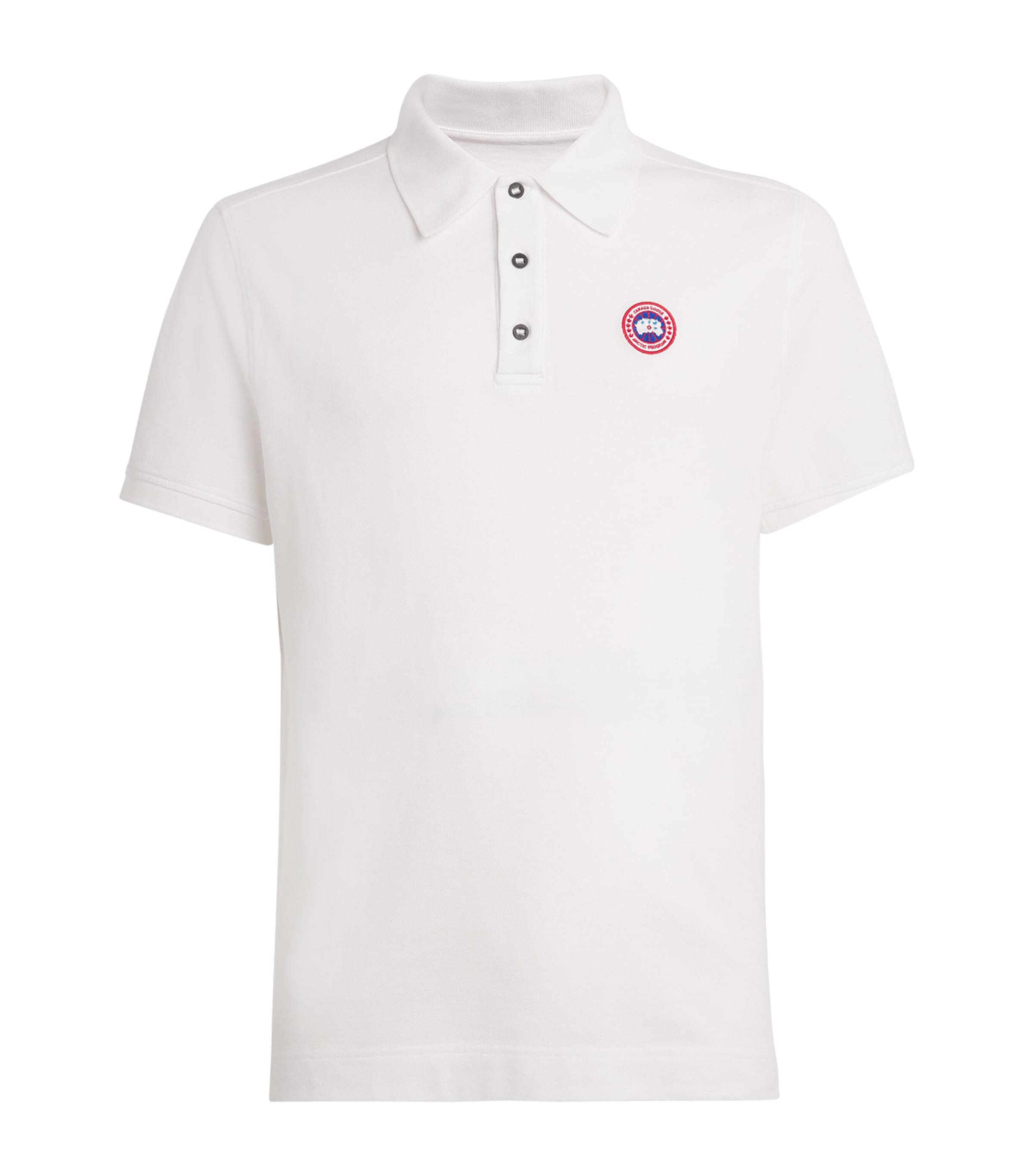 Canada Goose White Short-sleeve Polo Shirt With Traditional Collar In White