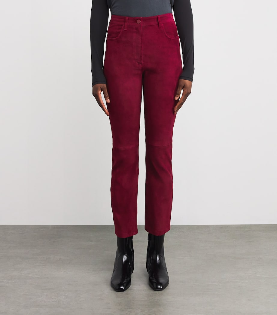 Suede Duke Stretch Slim Trousers RUBY Image 3