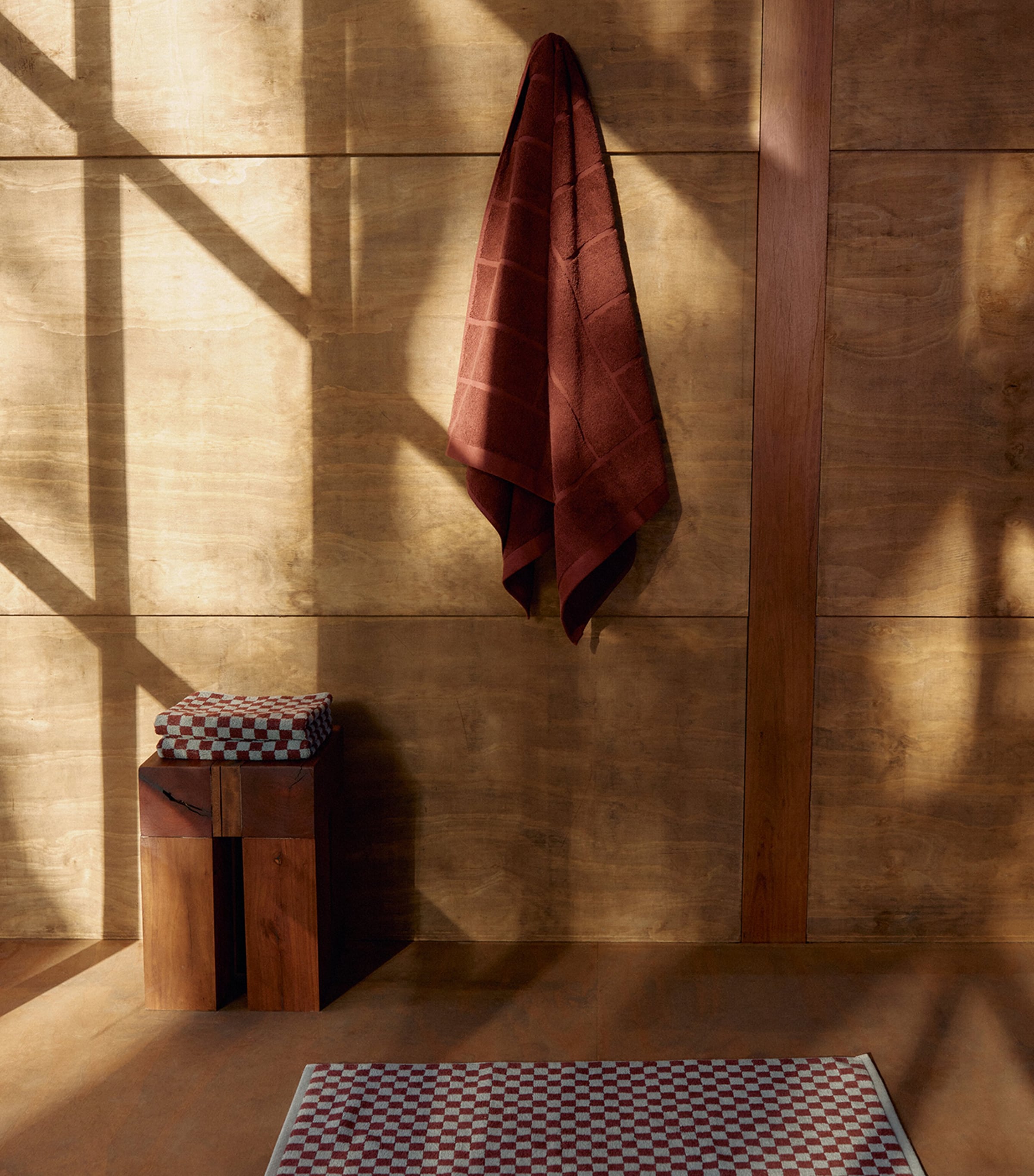 BAINA Organic Cotton Beppu Bath Mat (50cm x 80cm) Cement / Rhus Image 3