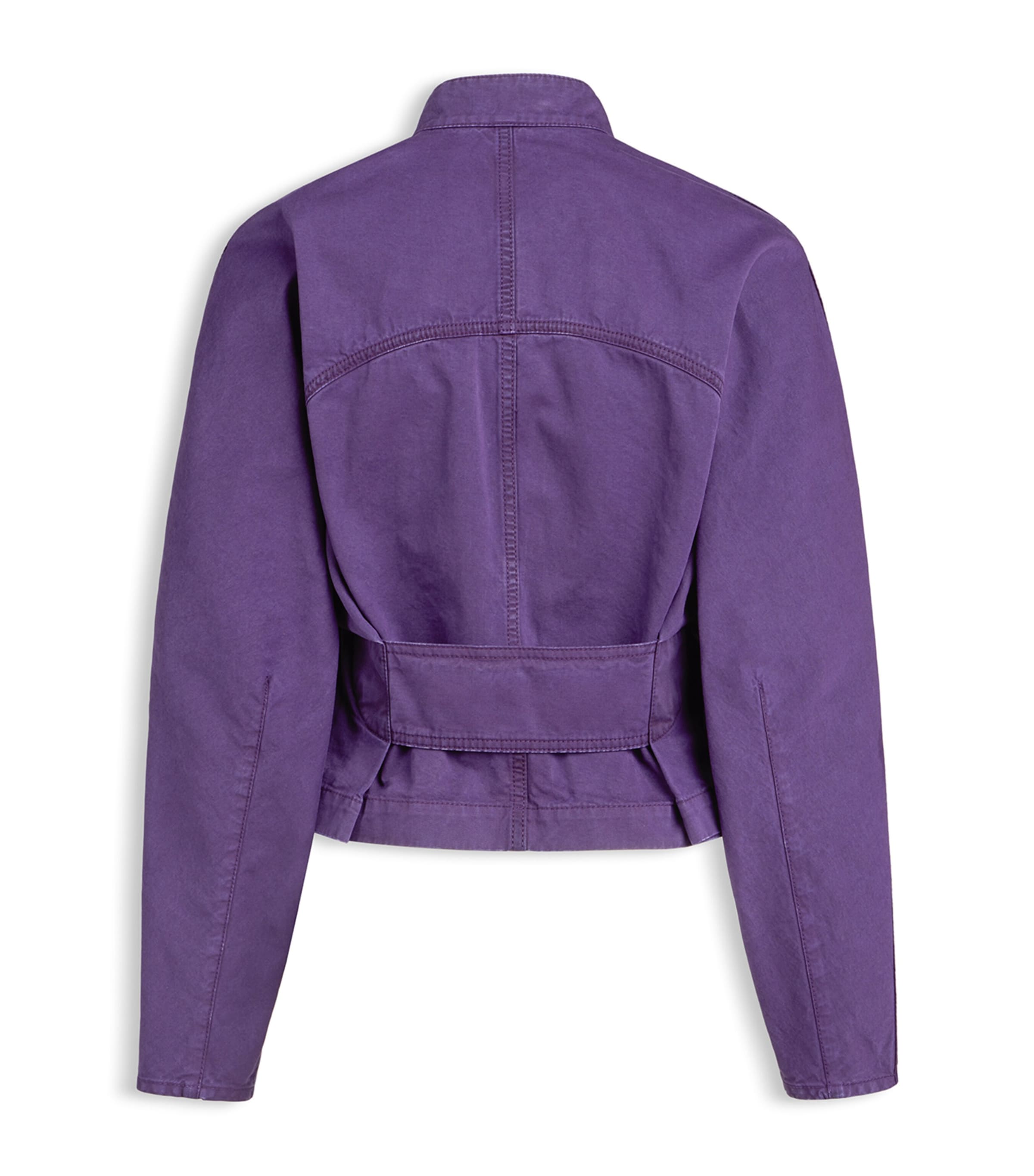 Alaïa Womens High-Neck Denim Jacket Violet Image 2