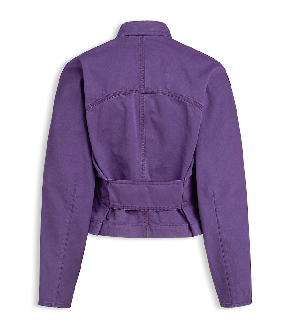 Alaïa Womens High-Neck Denim Jacket Violet Image 2