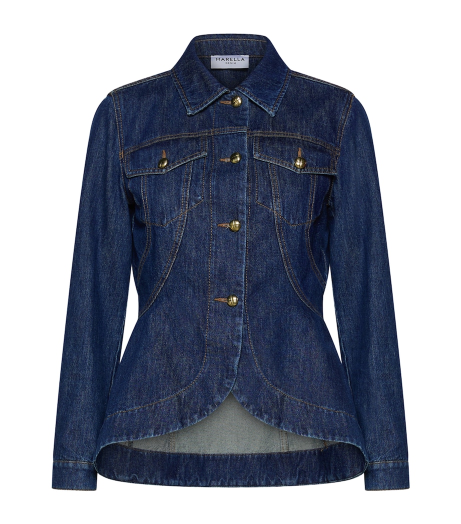 Marella Womens Hourglass Denim Jacket Blue Jeans Image 1