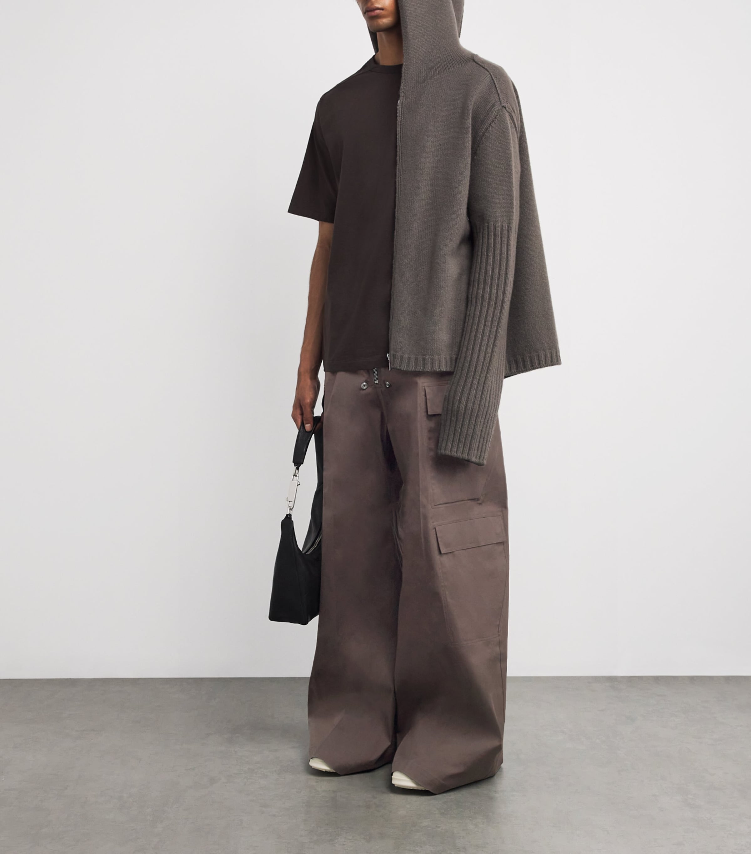 Rick Owens Mens Cargobelas Wide-Leg Toursers Darkdust Image 2