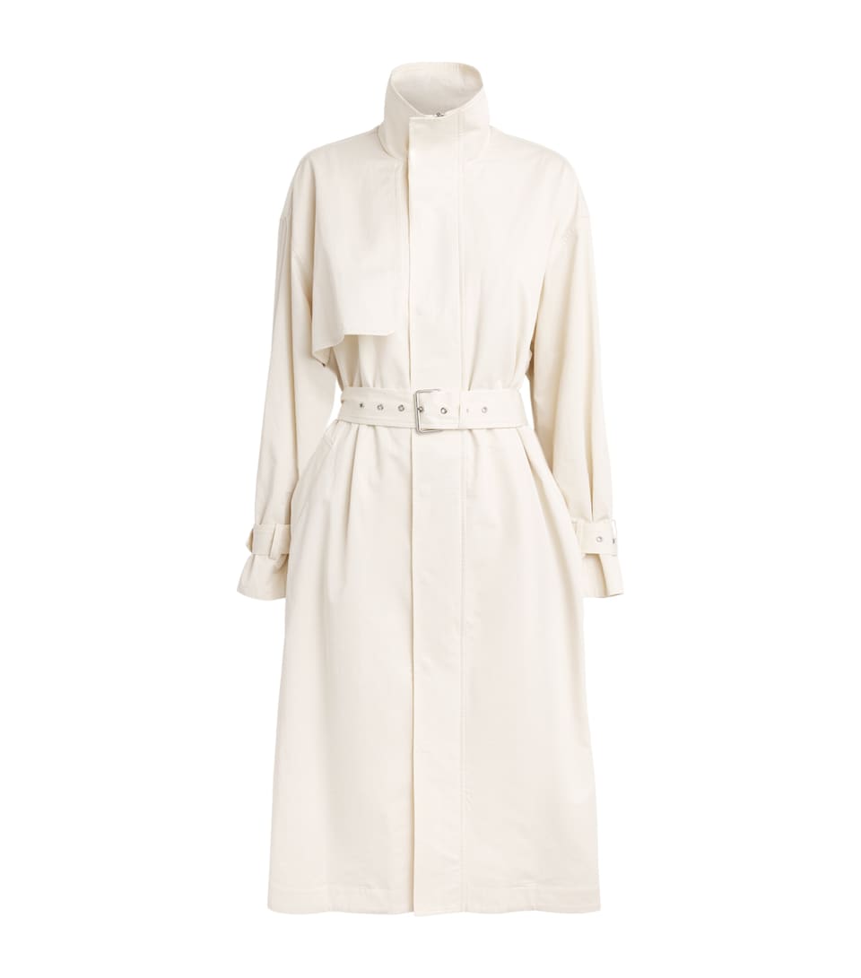 FRAME Cotton The Field Trench Coat Ecru