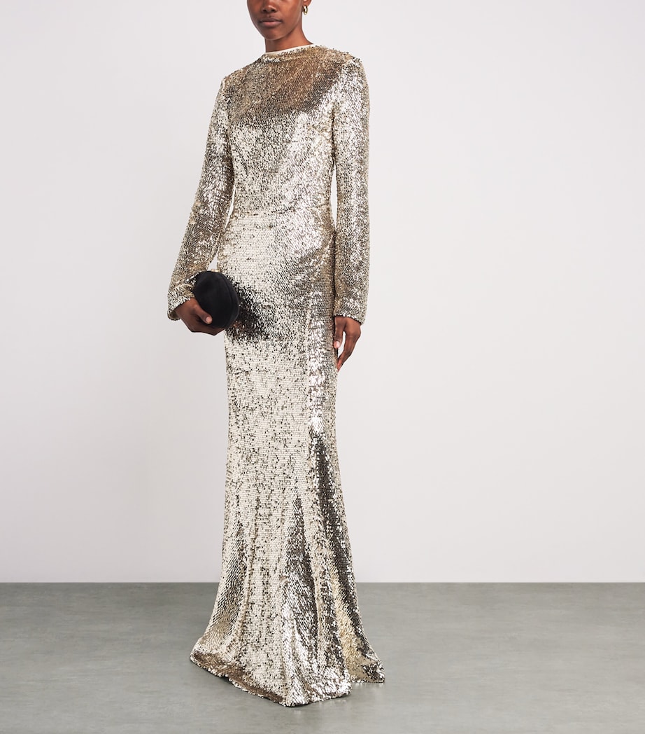 Sequinned Beatrice Gown GOLD Image 2