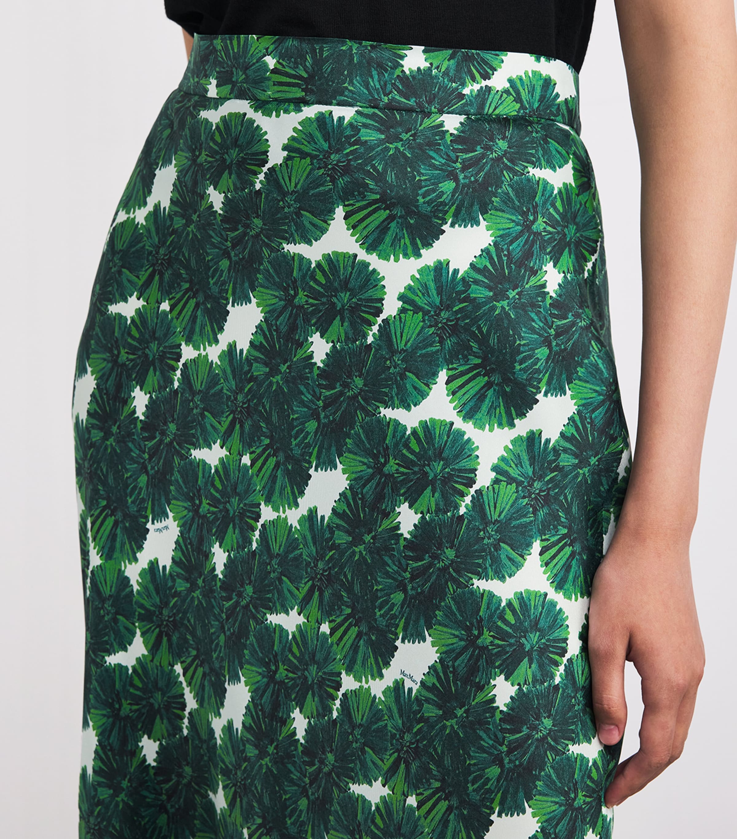Silk Printed Maxi Skirt EMERALD Image 6