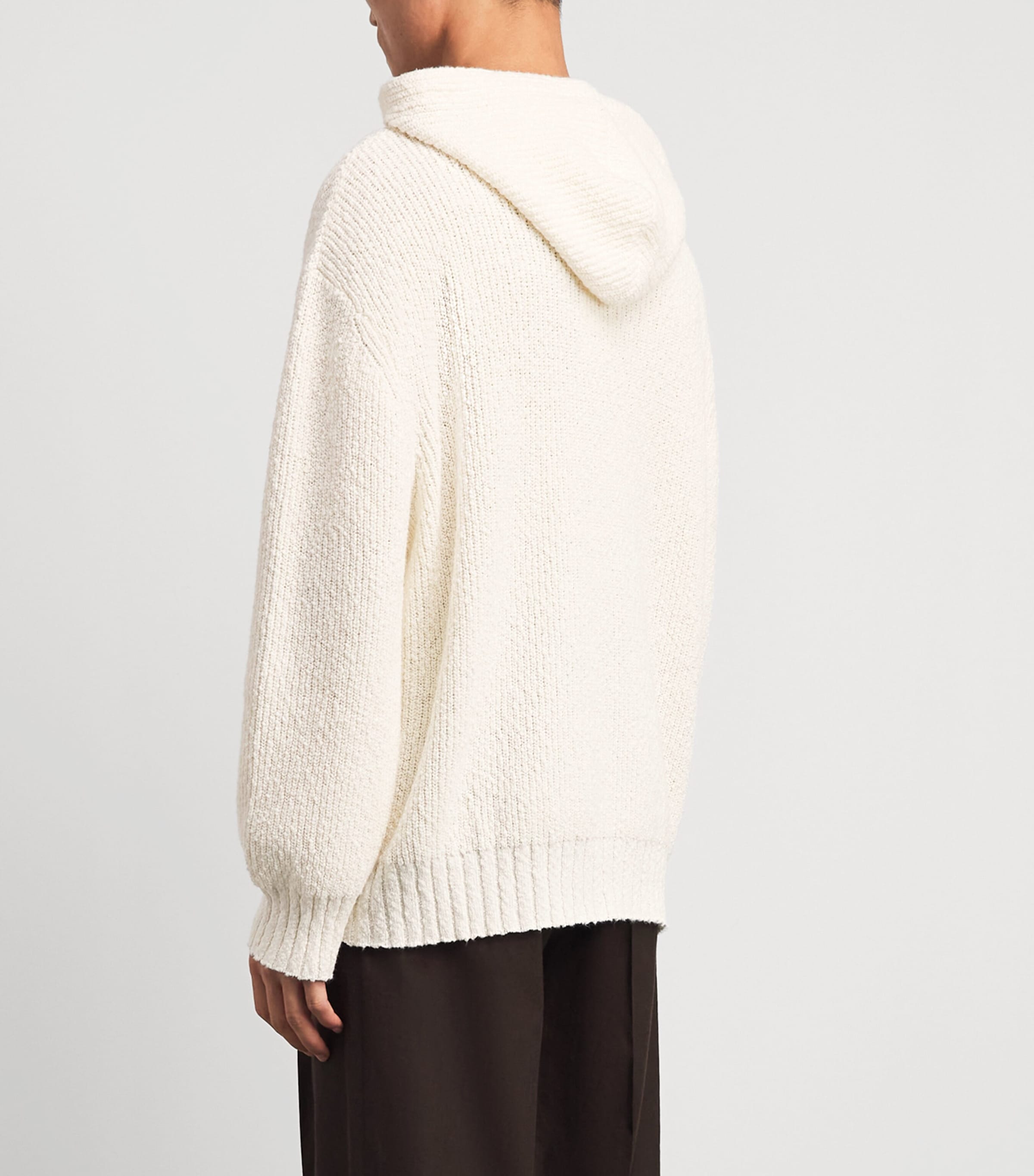 COMMAS Mens Cotton Knit Hoodie White Image 5