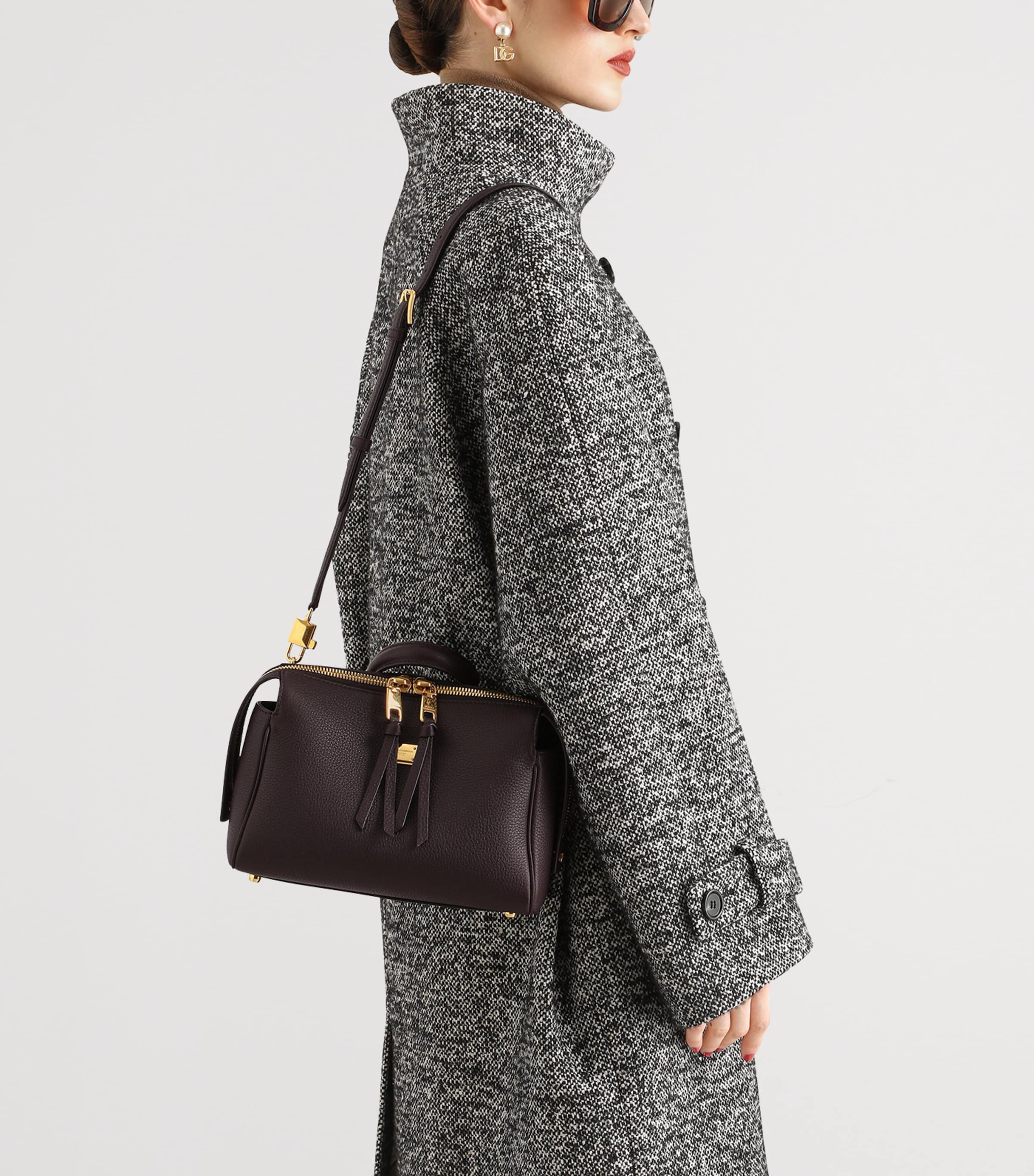 Dolce&Gabbana Calfskin Vittoria Top-Handle Bag Wine Image 6