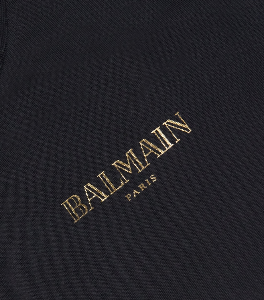 Cotton Crest-Button T-Shirt (4-14 Years) 930ORBLACK/GOLD Image 3