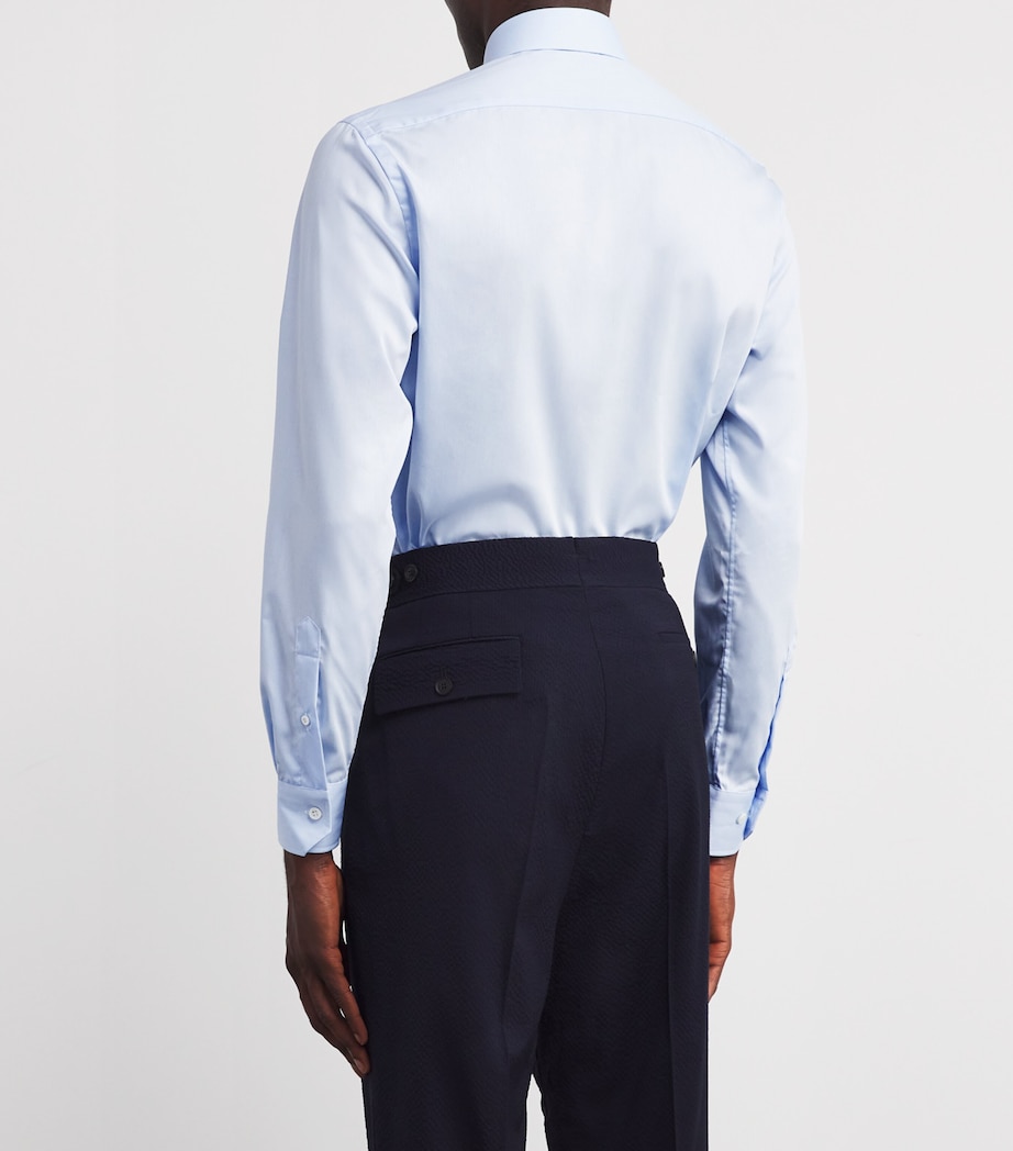 Cotton Slim Shirt LT BLUE03' Image 4