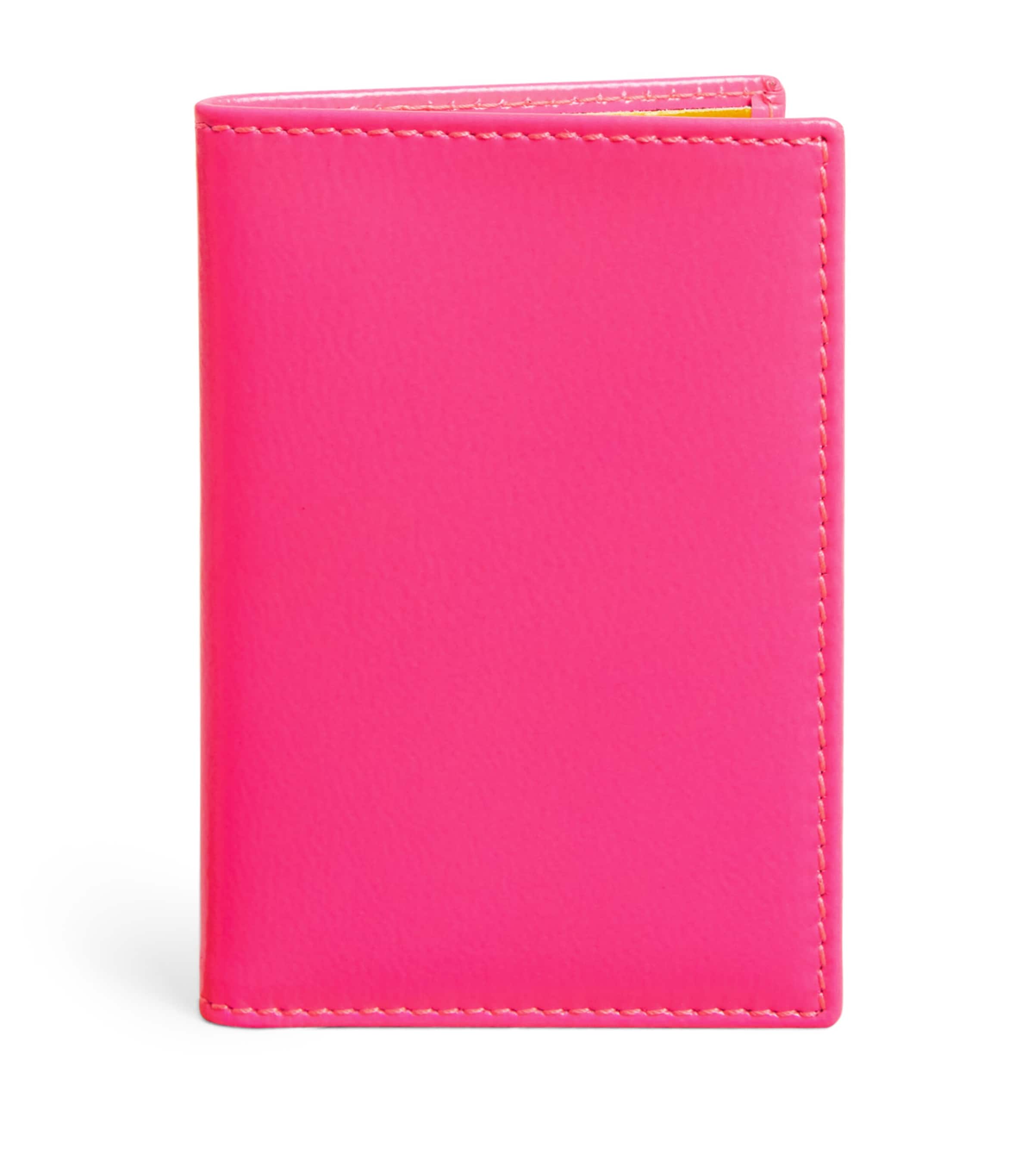 Comme Des Garçons Wallet Pink Leather Super Fluo Cardholder