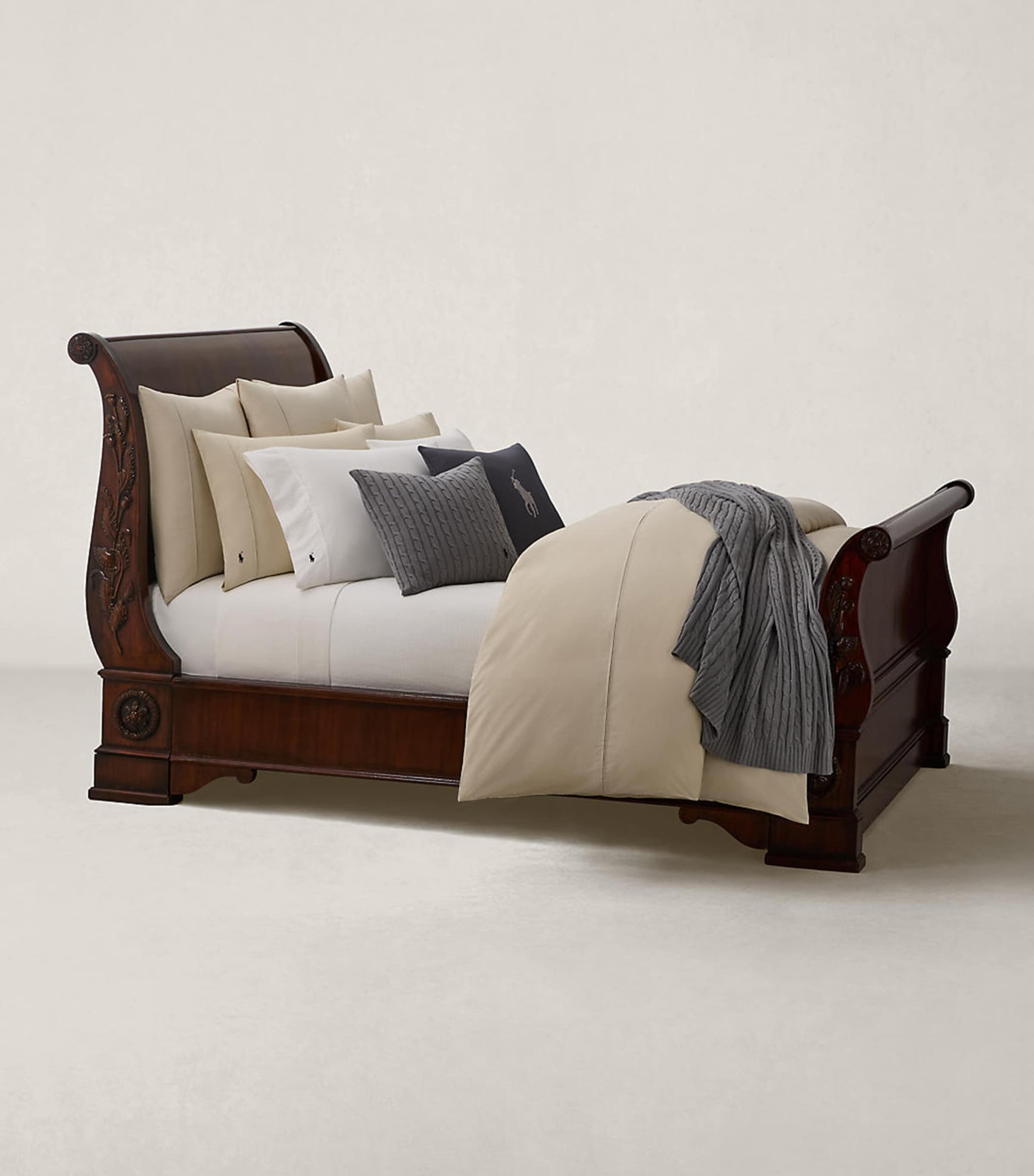 Ralph Lauren Player Double Flat Sheet In Beige