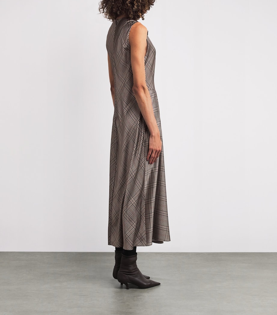 Satin Cowl-Neck Maxi Dress MULTI PLAID-983MUP Image 3