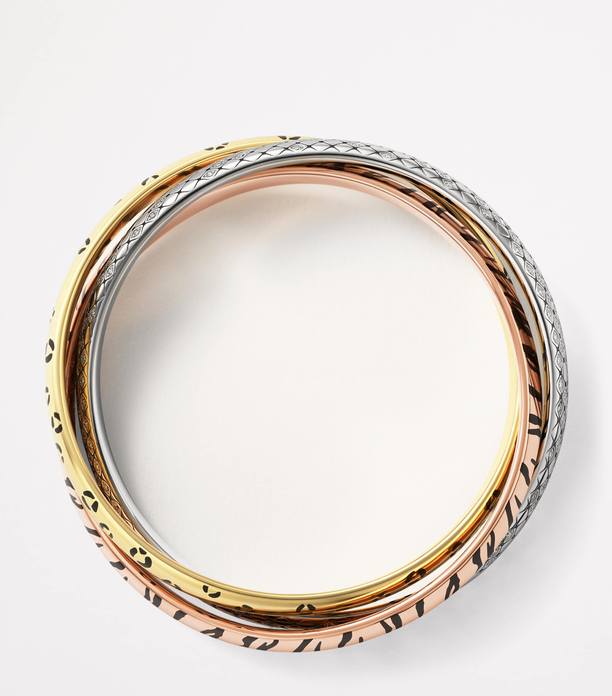 Mixed Gold and Diamond Wild Ones Trinity Bracelet MULTI Image 4