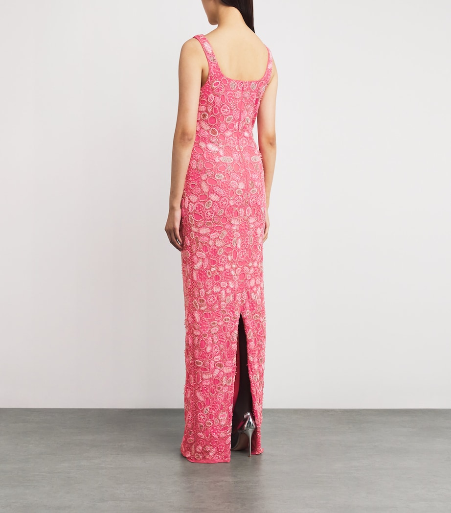 Embellished Sybil Gown CORAL Image 3