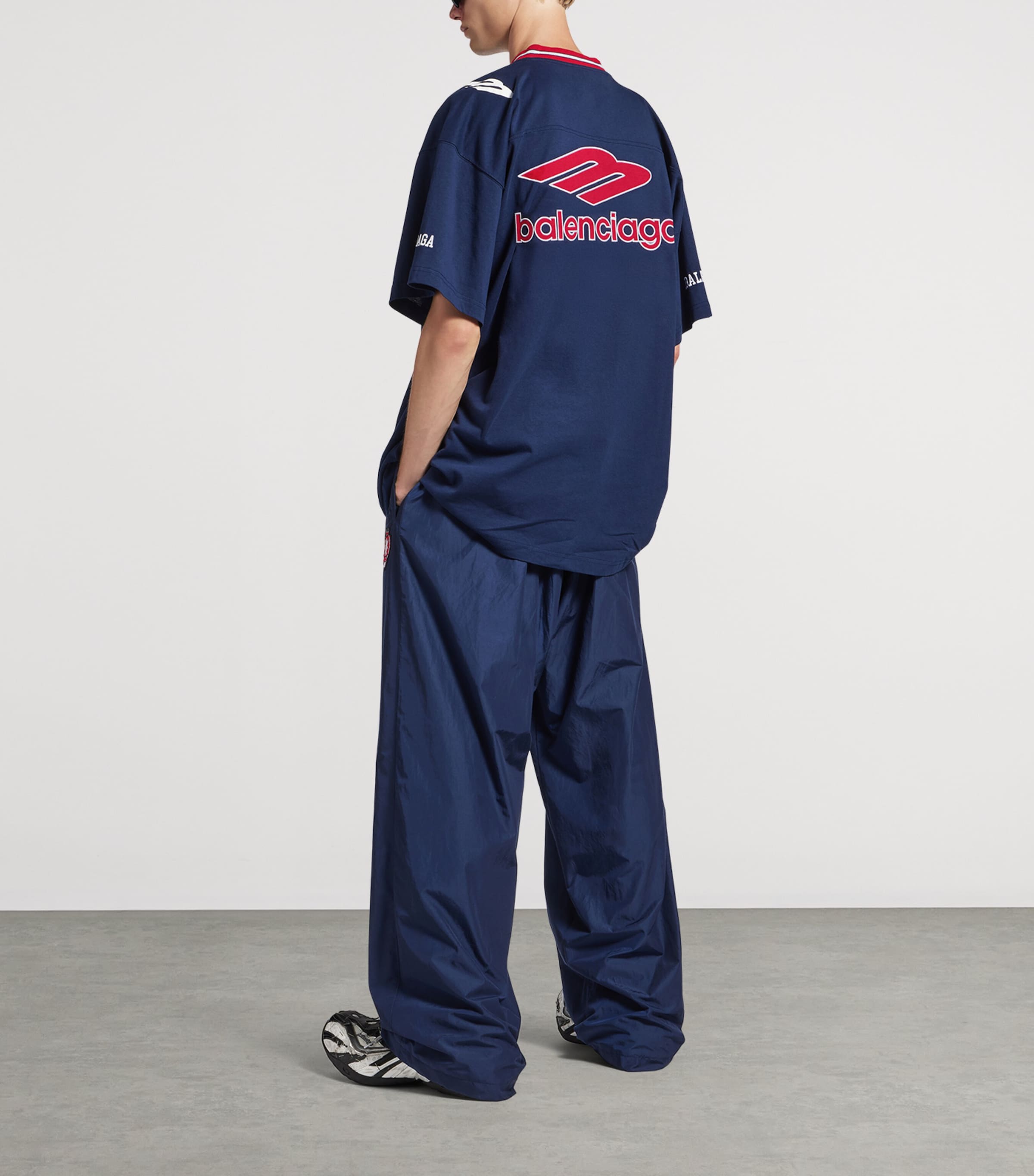 Cotton-Blend Elasticated Wide-Leg Trousers 6641 Image 3