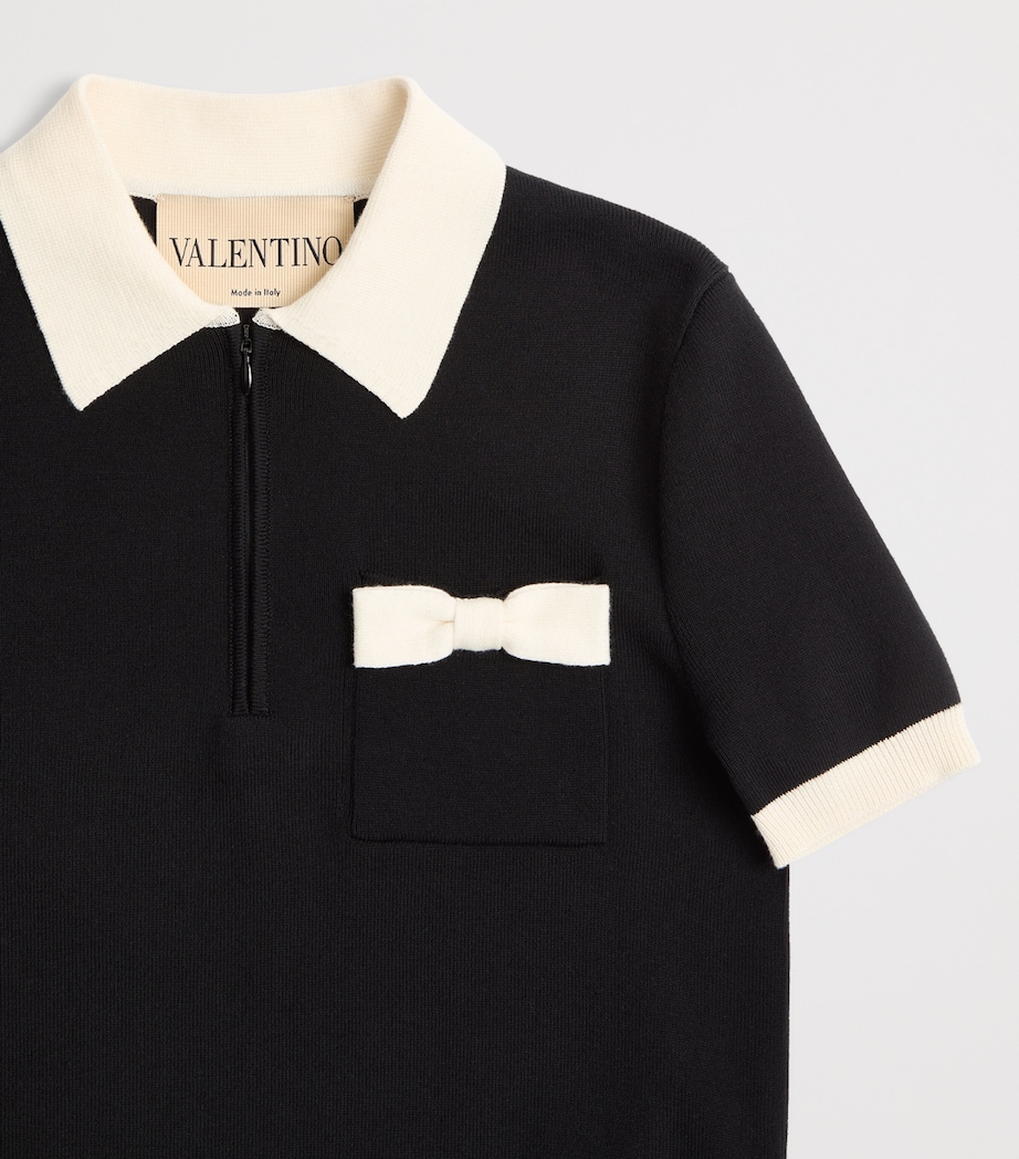 Valentino Womens Cotton Bow-Detail Polo Shirt Image 8
