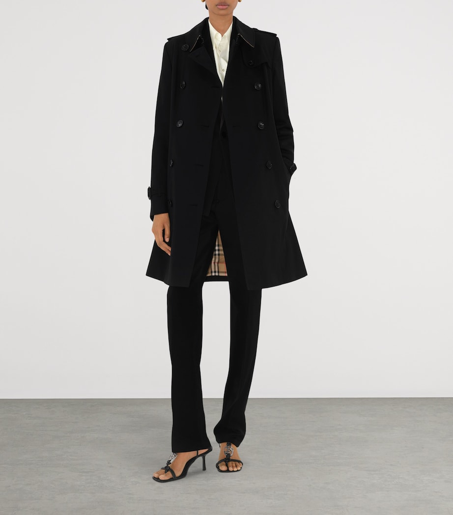 Cotton Mid-Length Chelsea Trench Coat BLACK Image 2