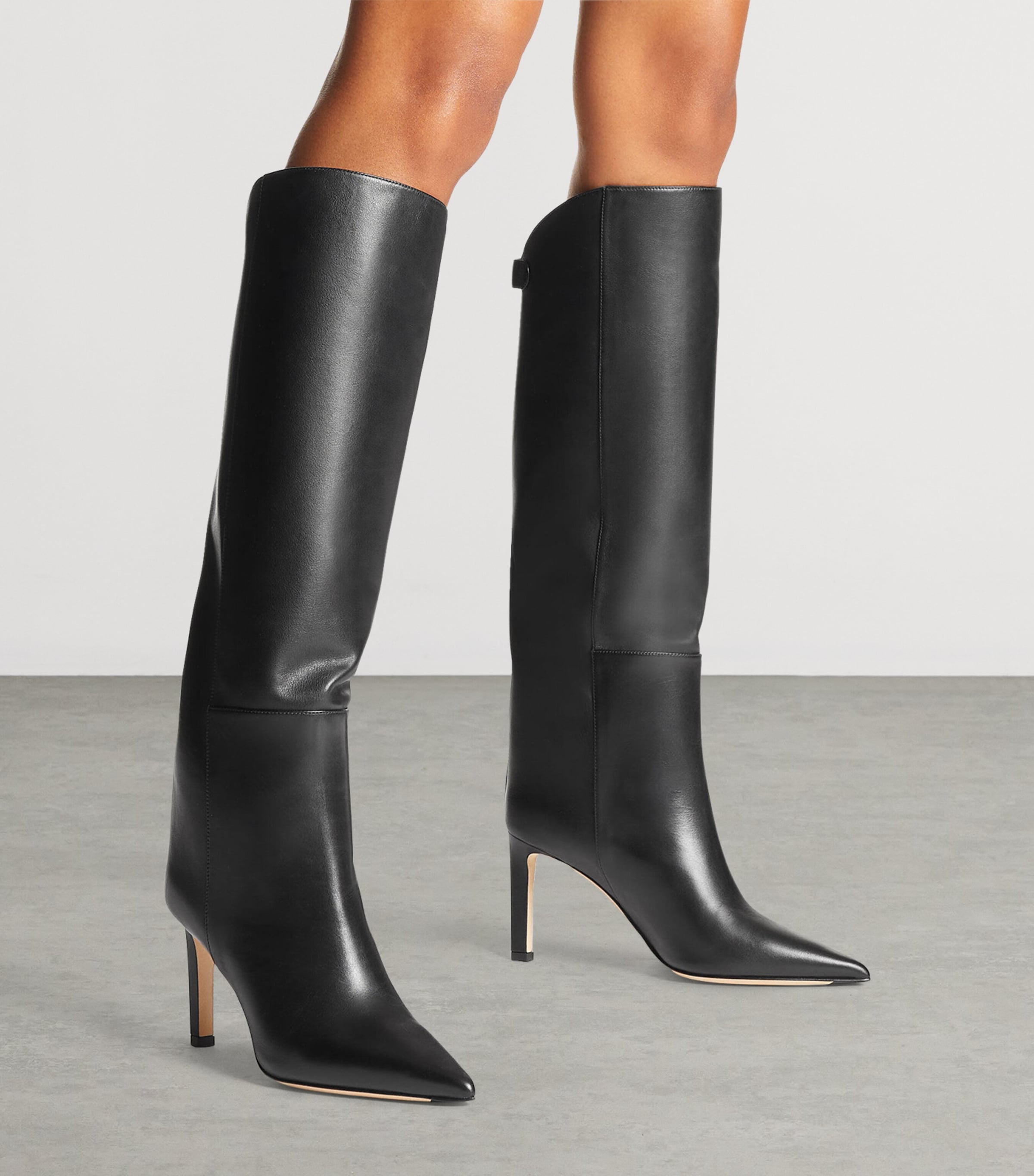 Jimmy Choo Alizze 85 Leather Knee-High Boots Black Image 2