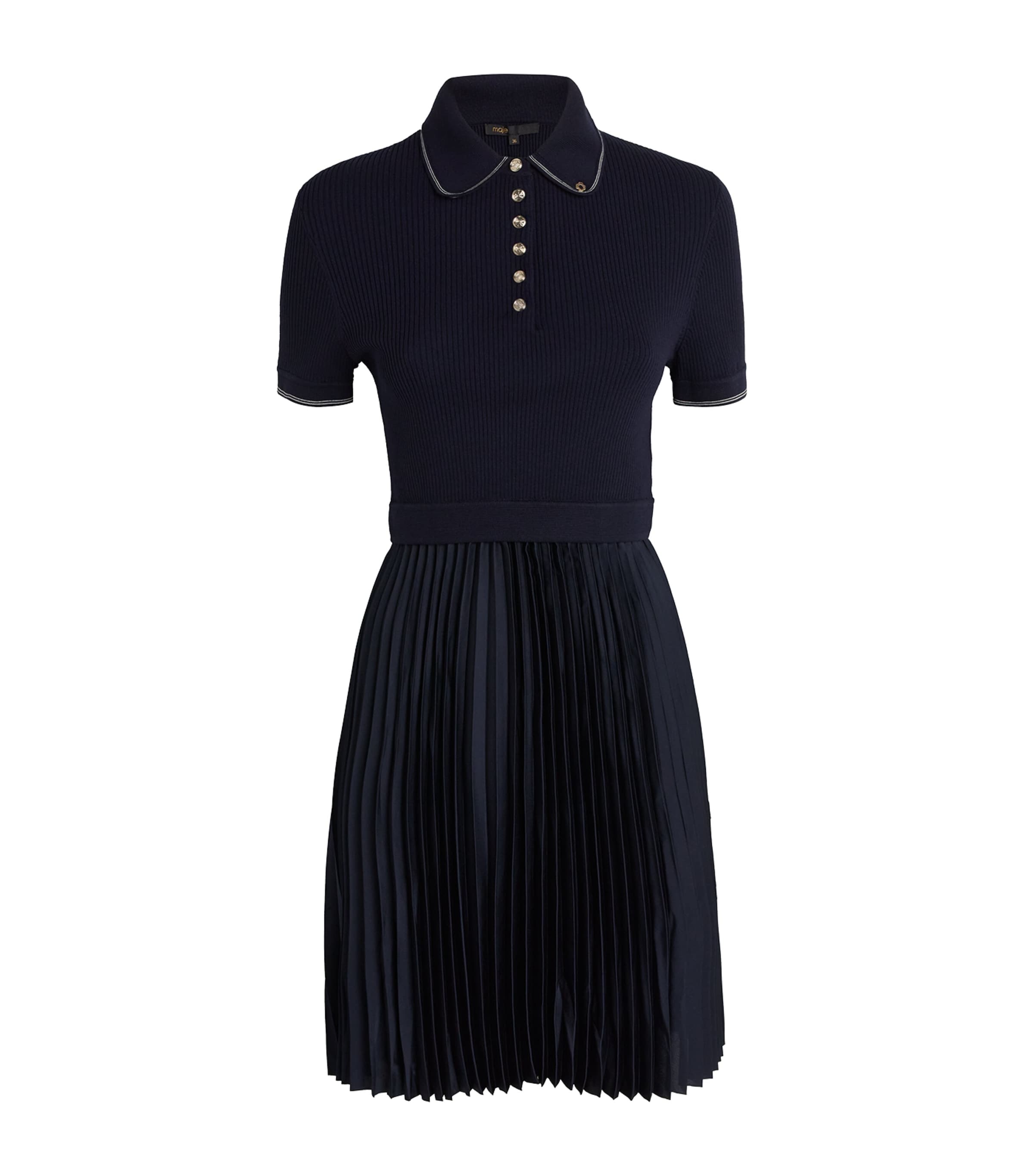 Pleated-Skirt Polo Mini Dress NAVY Image 1